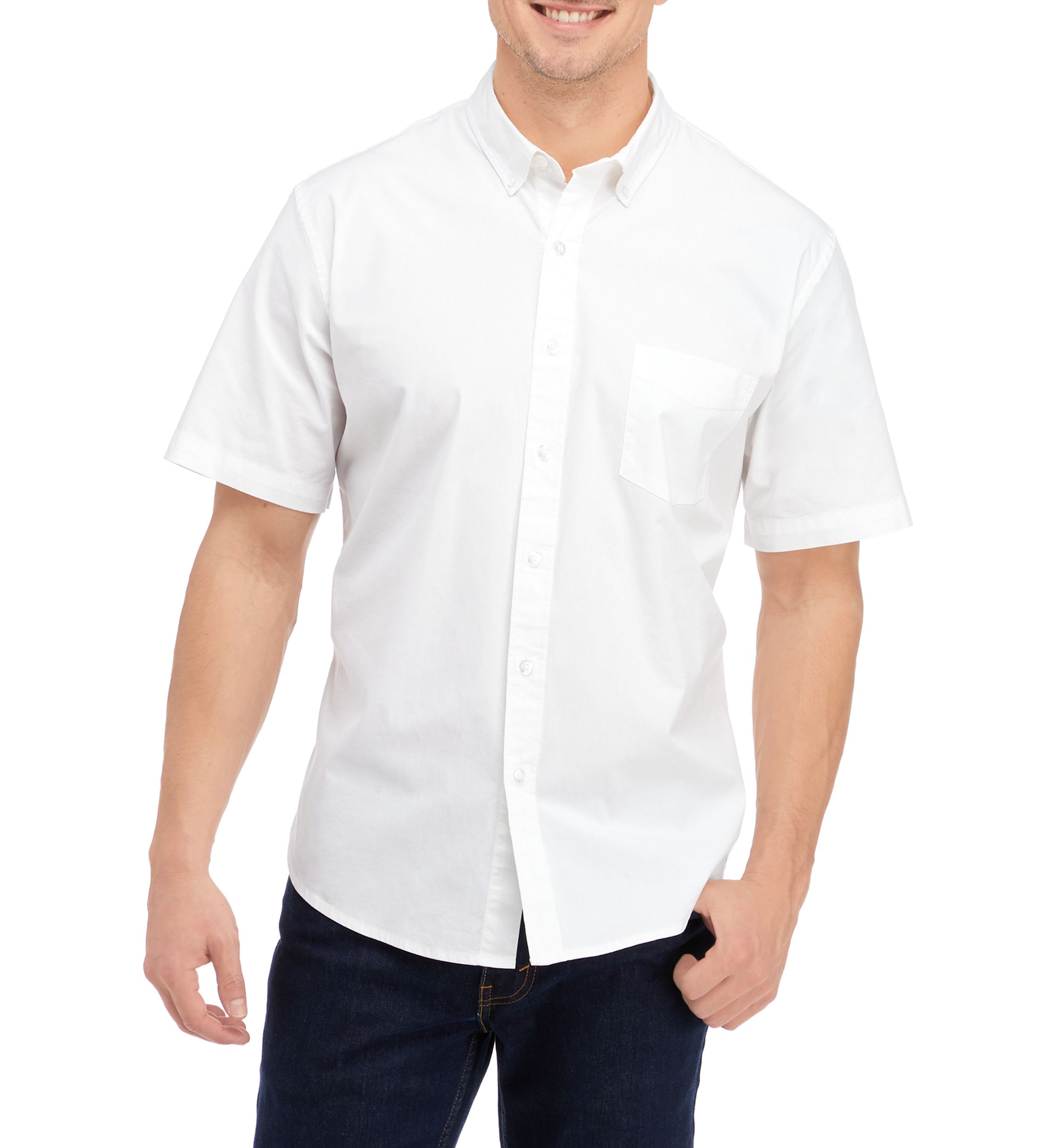 Short Sleeve Poplin Solid Shirt