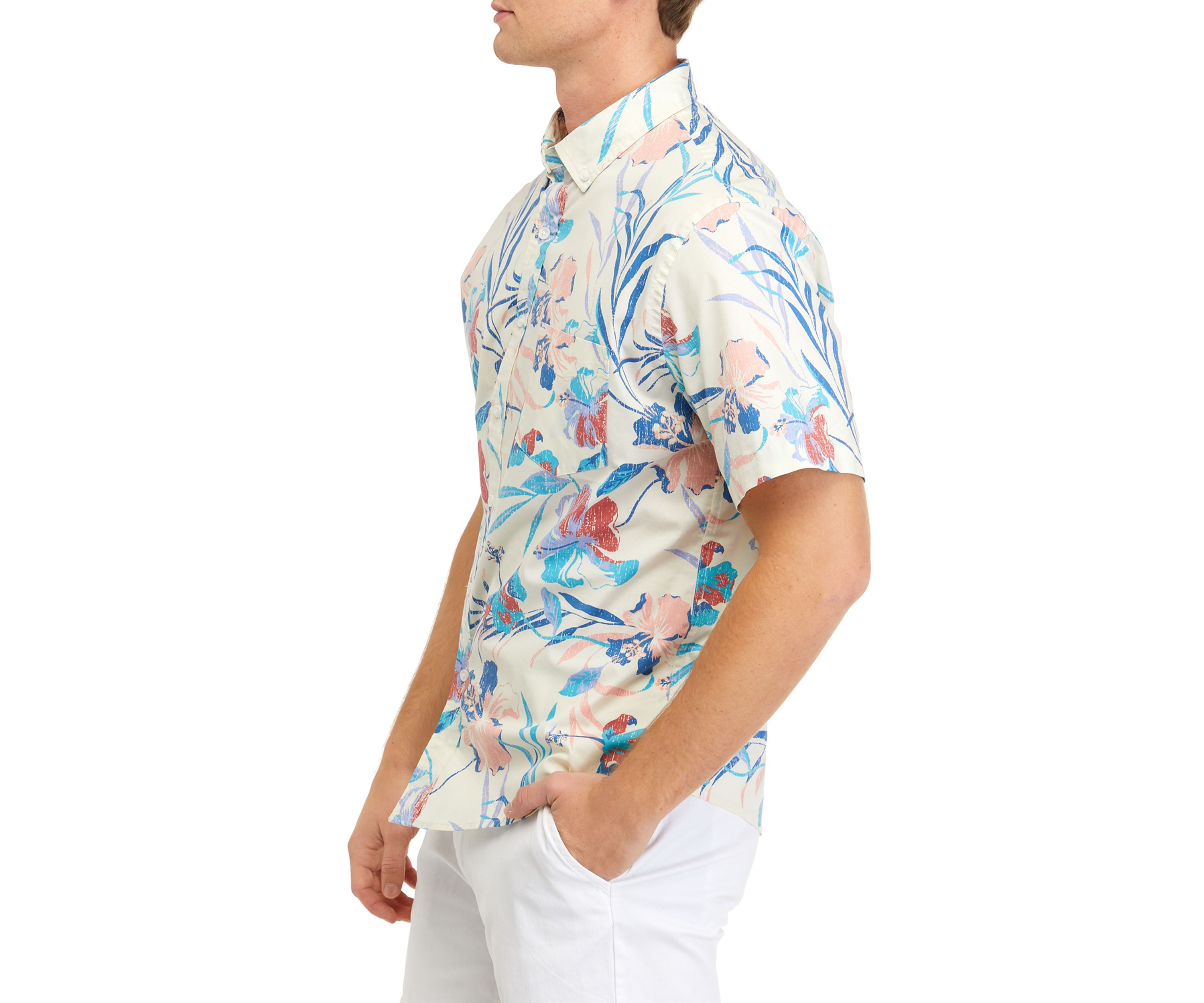 Short Sleeve Poplin Printed Shirt