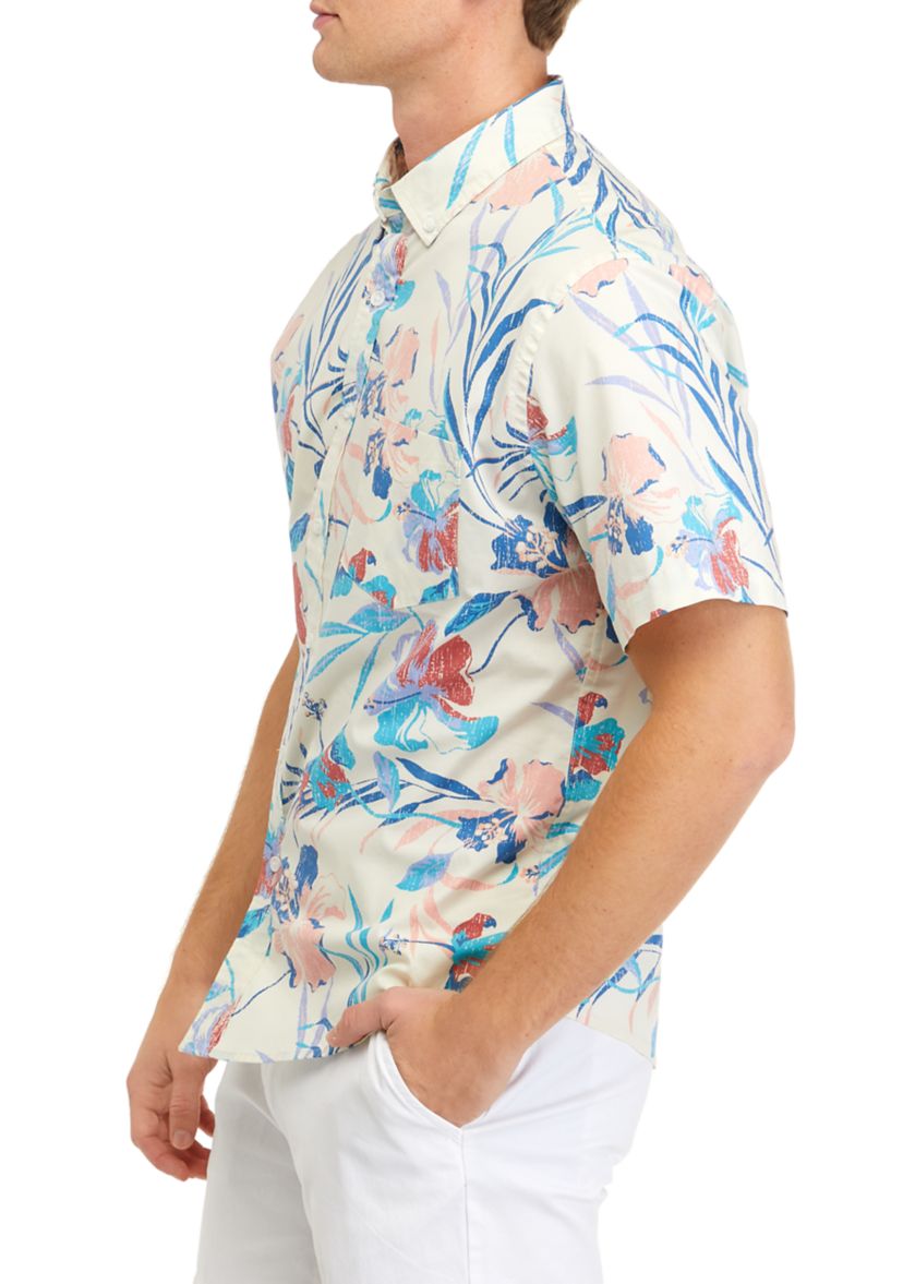 Short Sleeve Poplin Printed Shirt