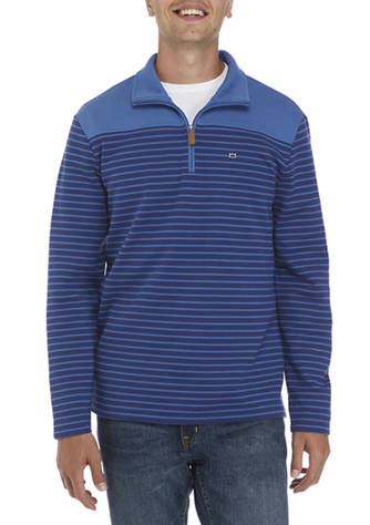 Crown & Ivy™ Striped Color Block 1/4 Zip Pullover | belk