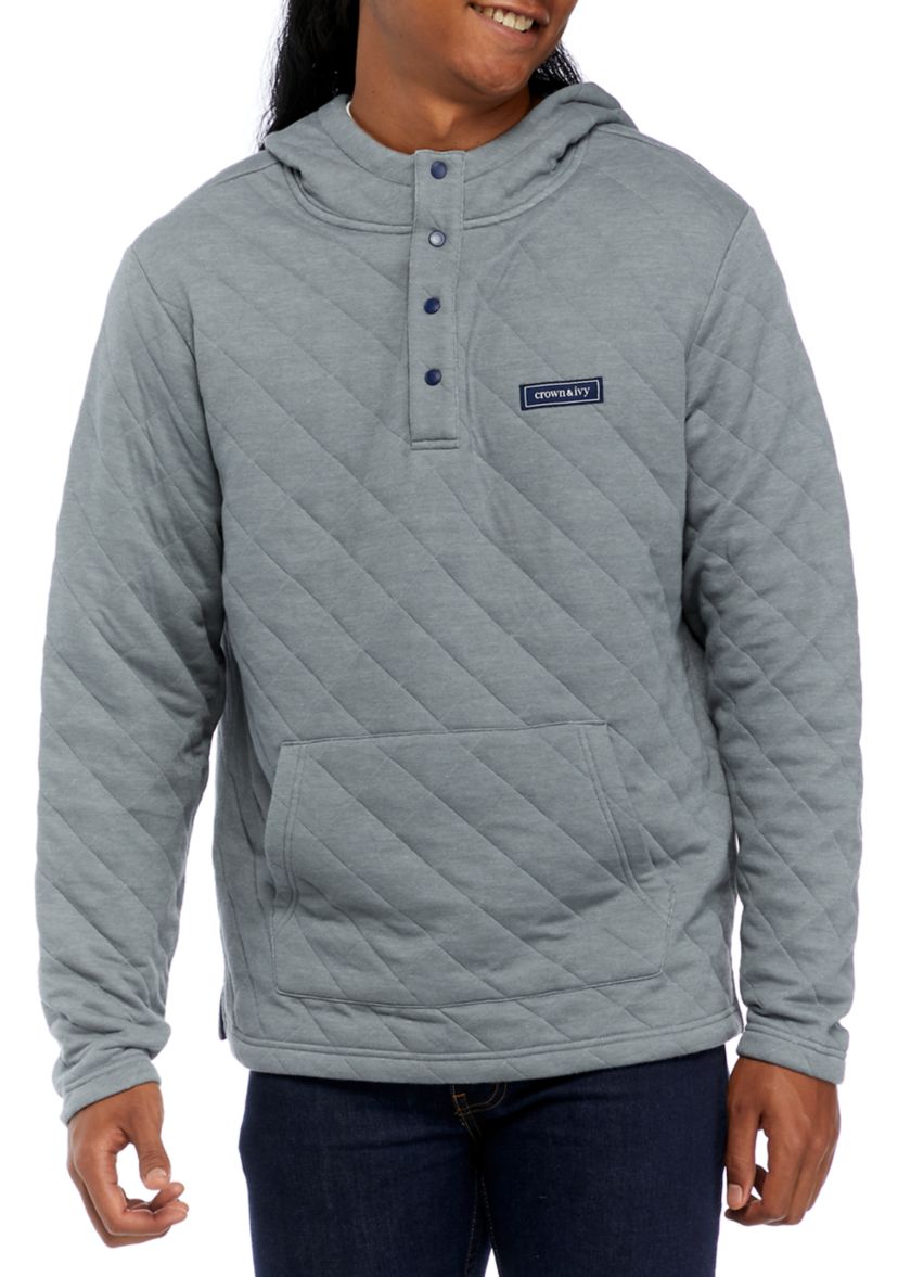Quilted Hooded Pullover