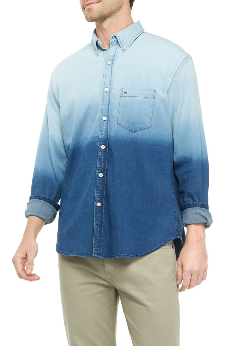 Long Sleeve Ombré Button Down Shirt 