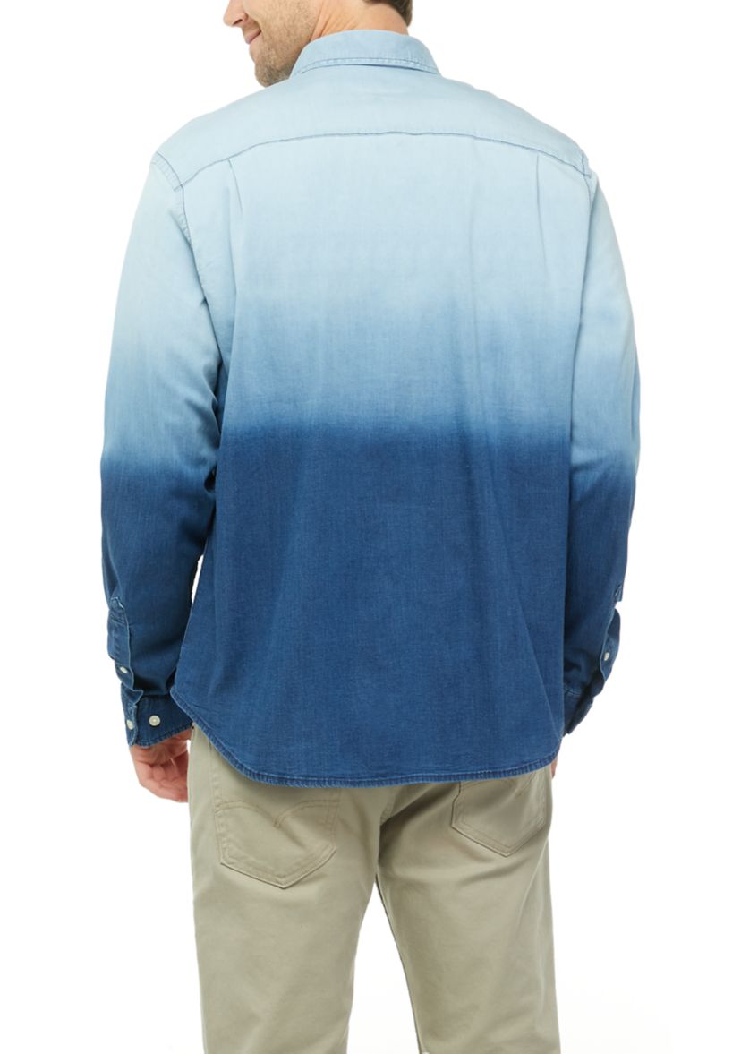 Long Sleeve Ombré Button Down Shirt 