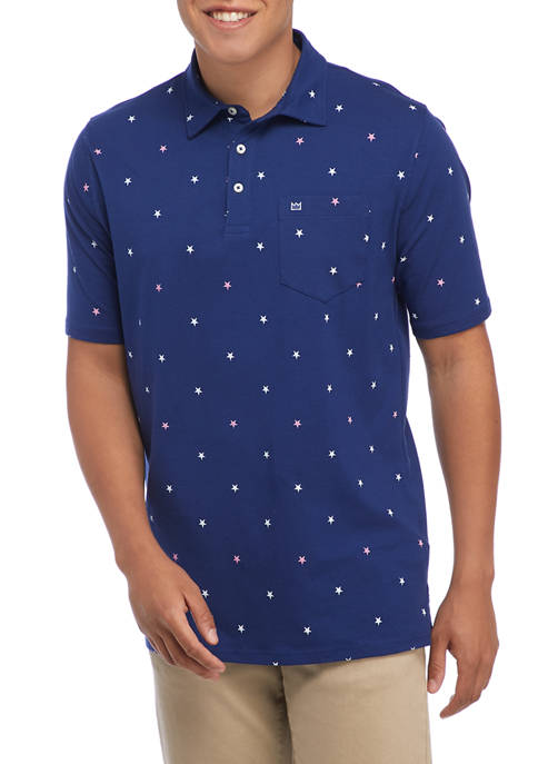 Crown & Ivy™ Short Sleeve Jersey Printed Polo