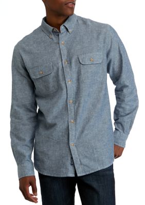 Crown & Ivy™ Men's Long Sleeve Woven Linen Shirt | belk