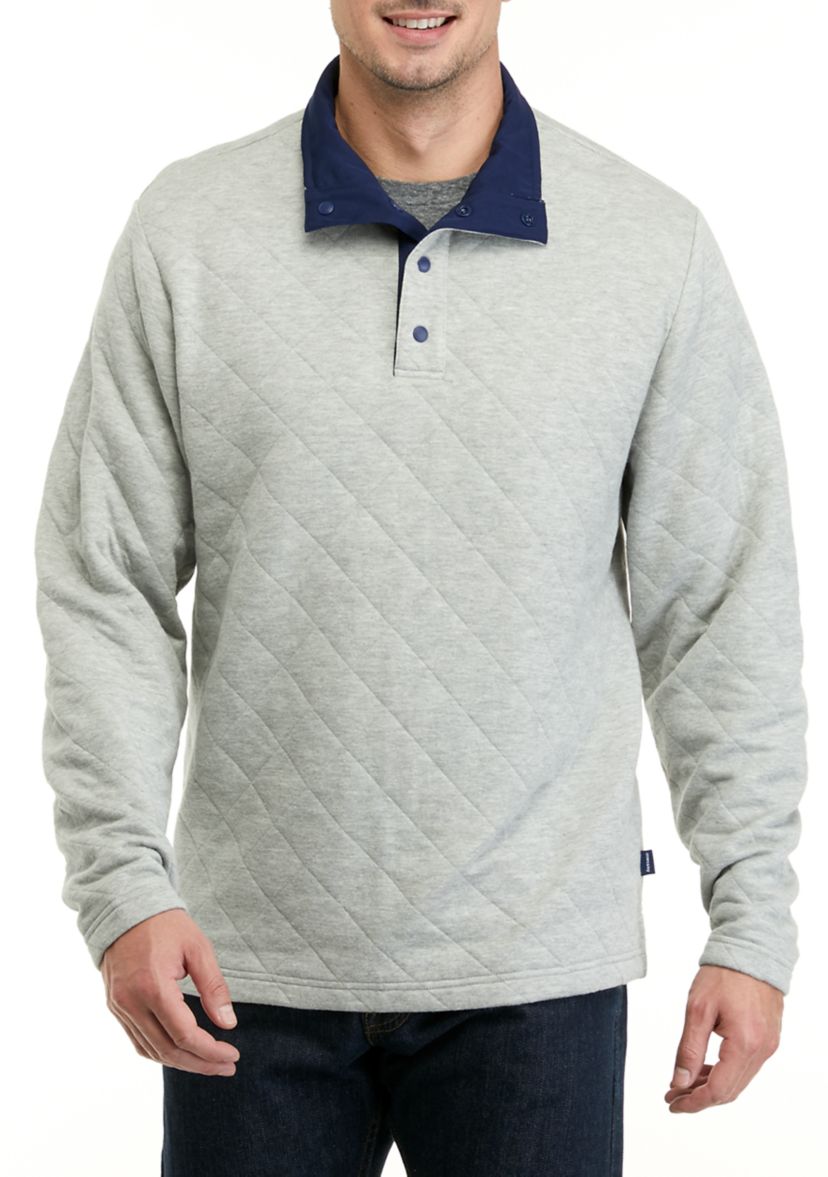 Quilted Stand Collar Pullover