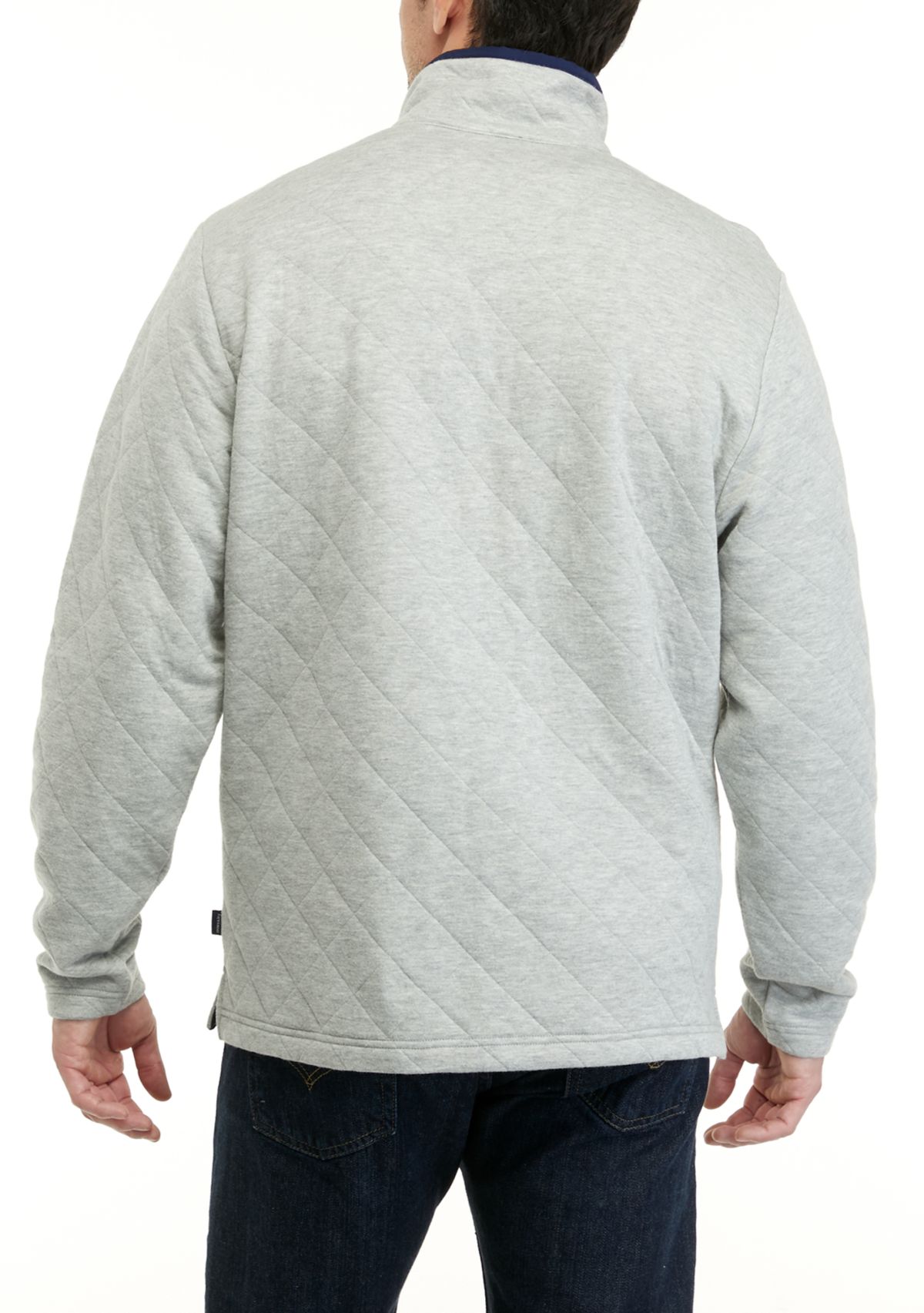 Quilted Stand Collar Pullover