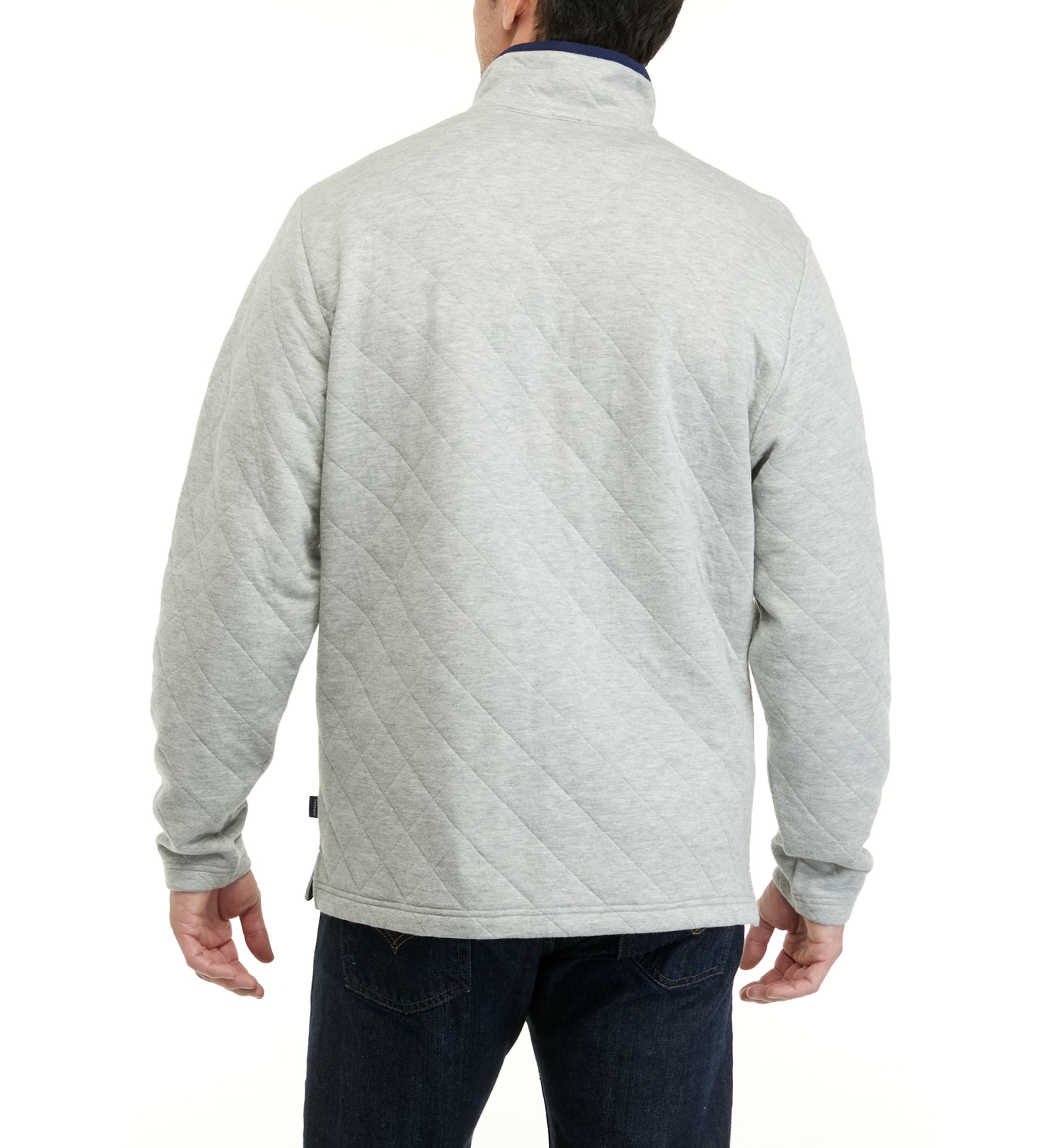 Quilted Stand Collar Pullover