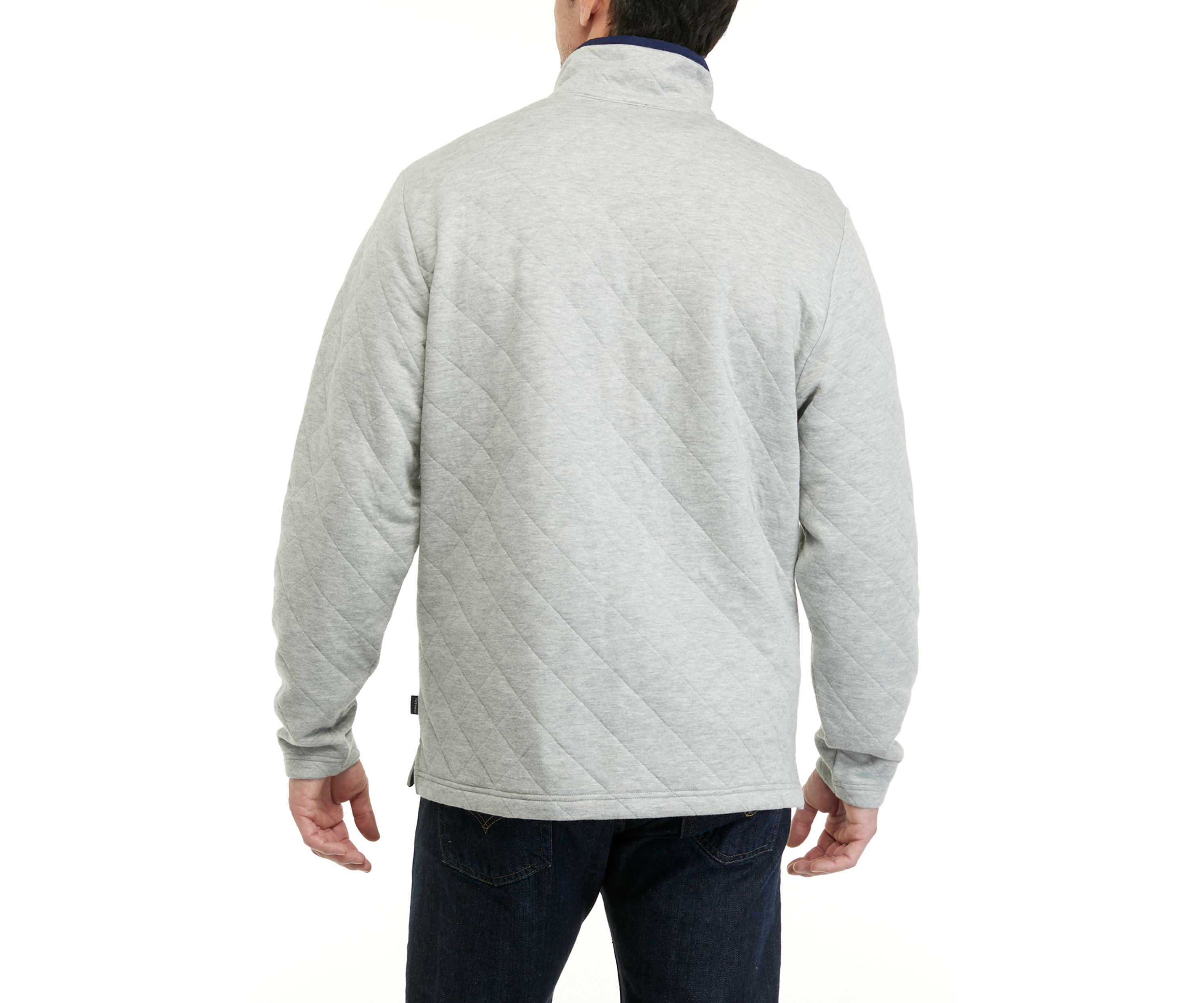 Quilted Stand Collar Pullover