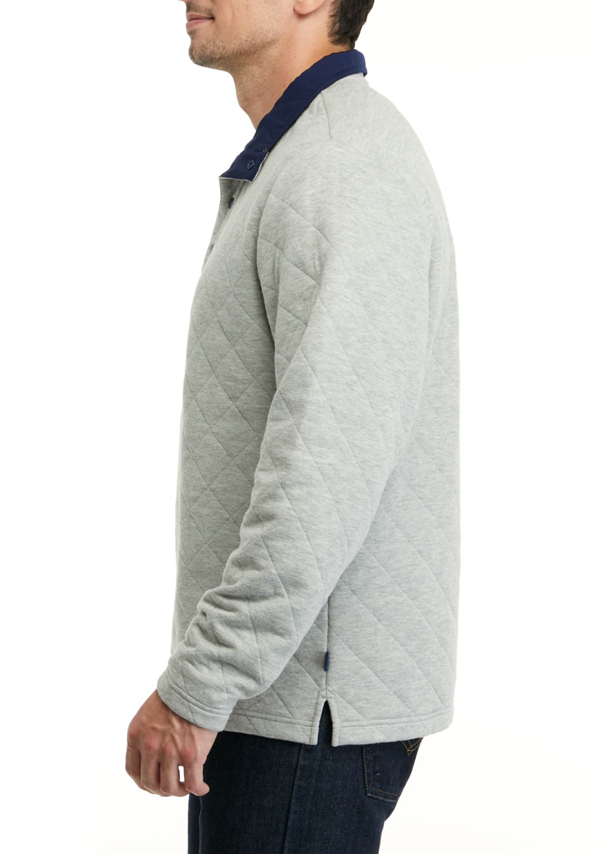 Quilted Stand Collar Pullover