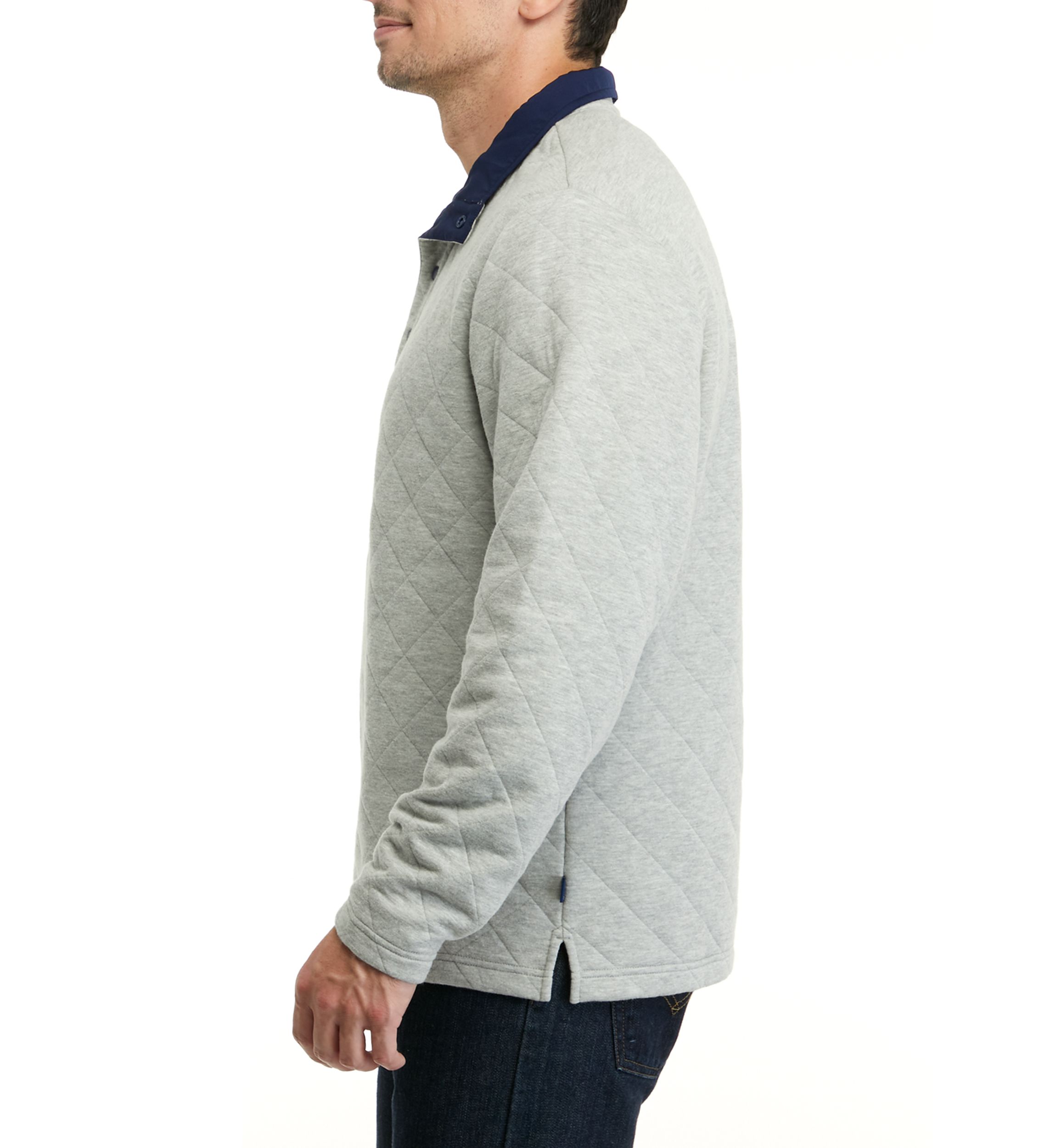 Quilted Stand Collar Pullover