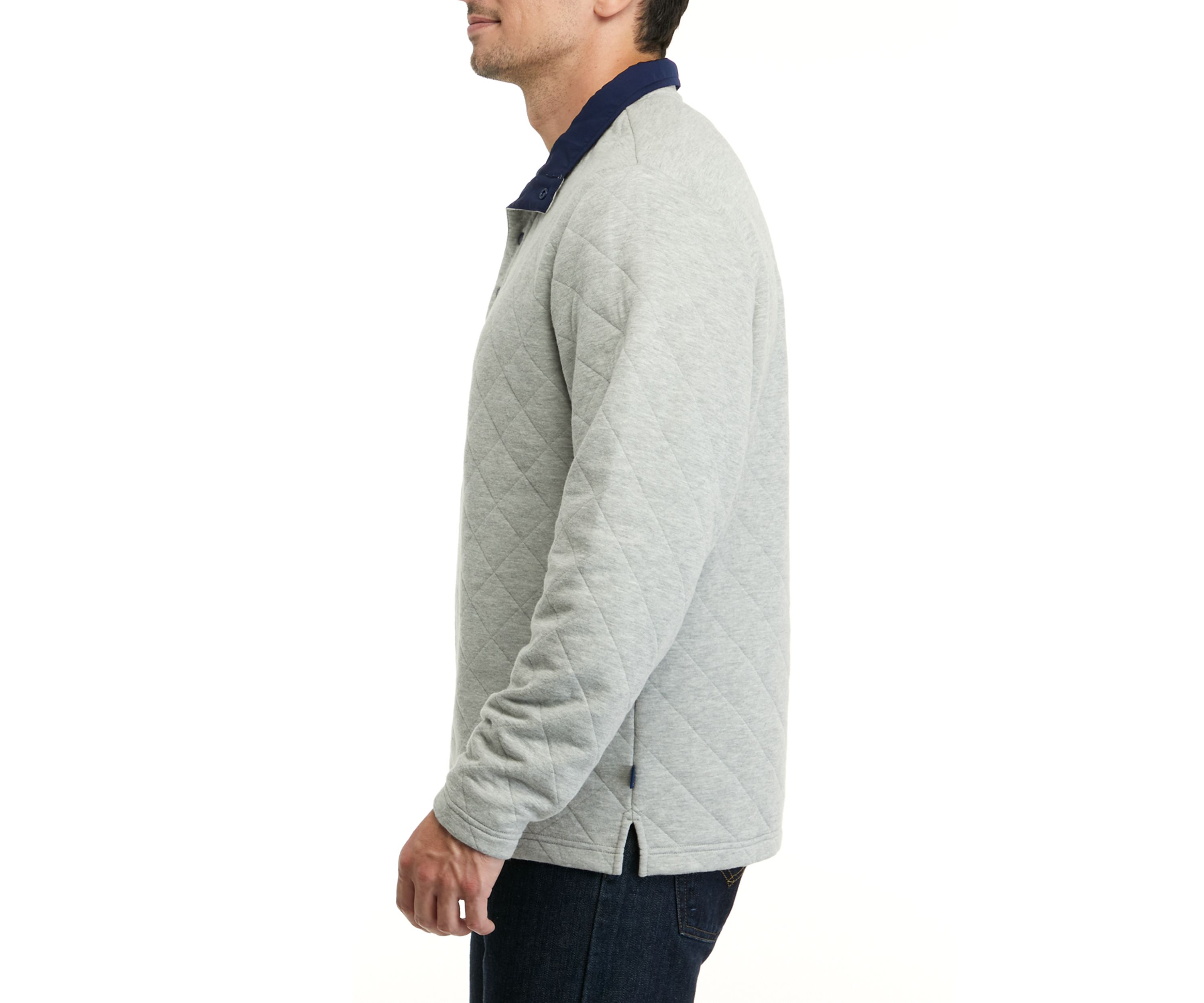 Quilted Stand Collar Pullover