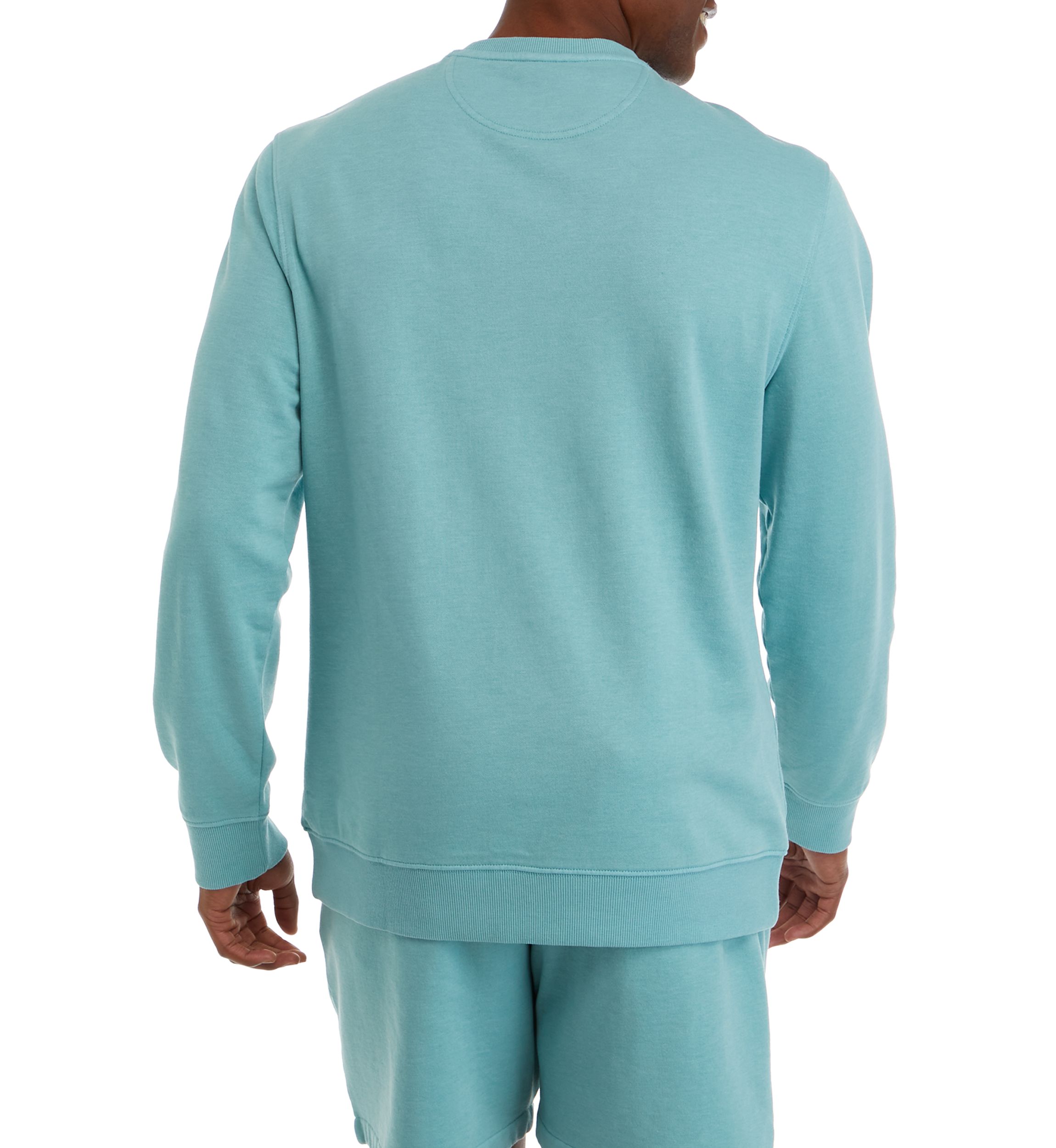 Mens Washed Fleece Crew Neck Pullover 