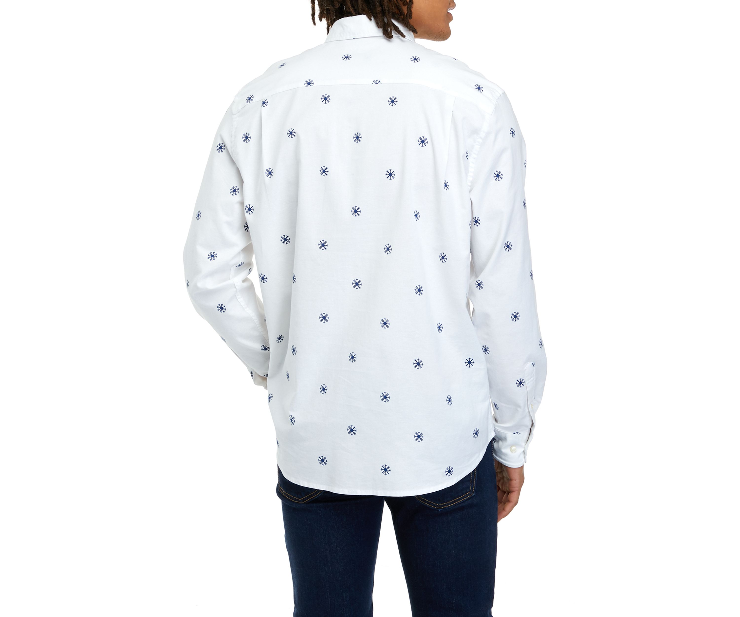 Long Sleeve Woven Printed Oxford Shirt