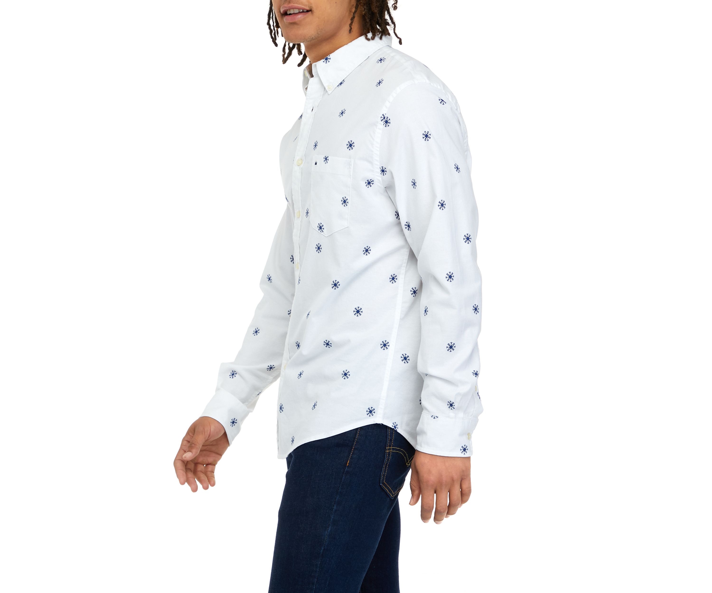 Long Sleeve Woven Printed Oxford Shirt