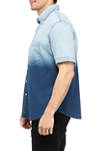 Short Sleeve Ombré Collared Shirt 