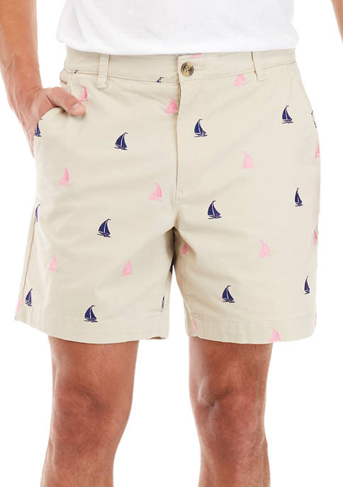 Crown & Ivy™ 7&quot; Embroidered Twill Shorts