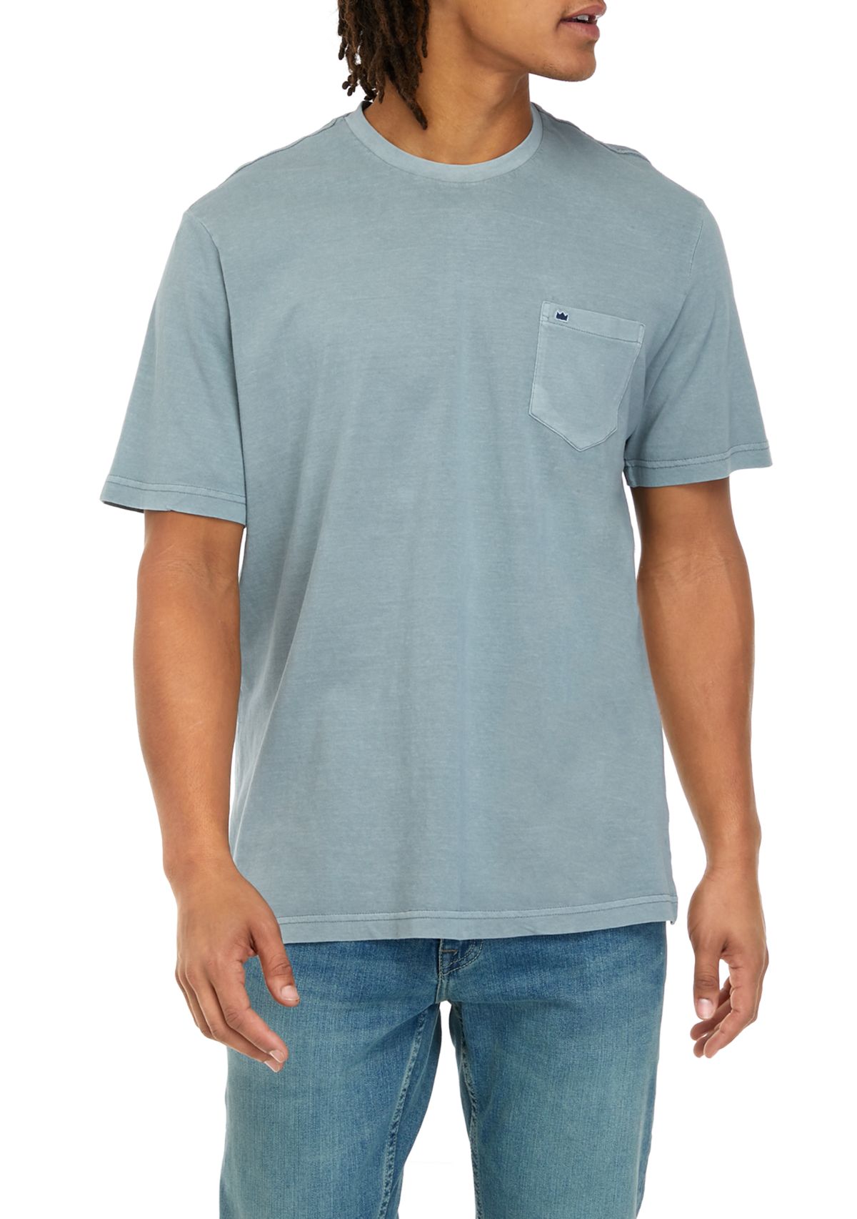 Washed Crew Neck Pocket T-Shirt