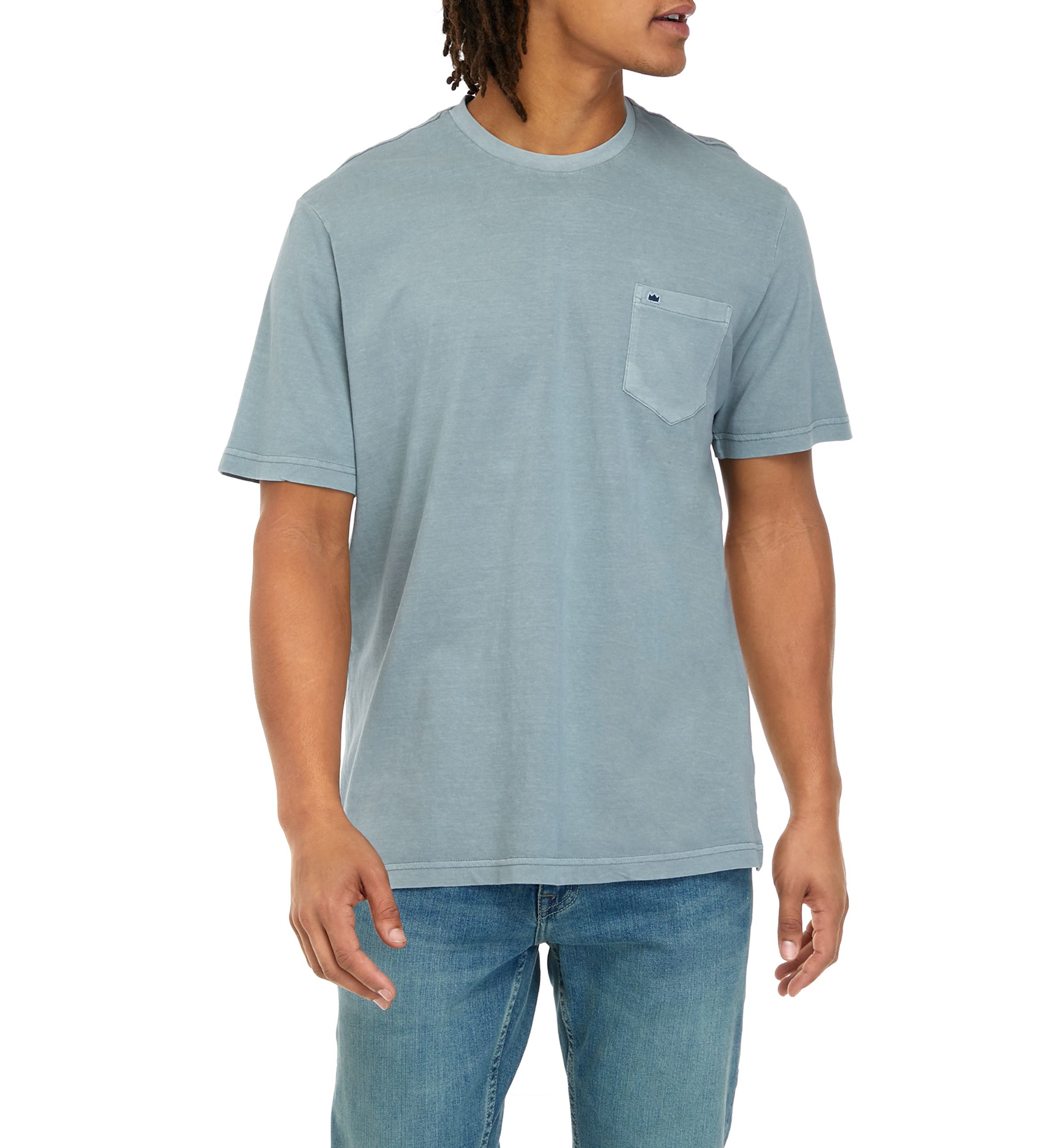 Washed Crew Neck Pocket T-Shirt