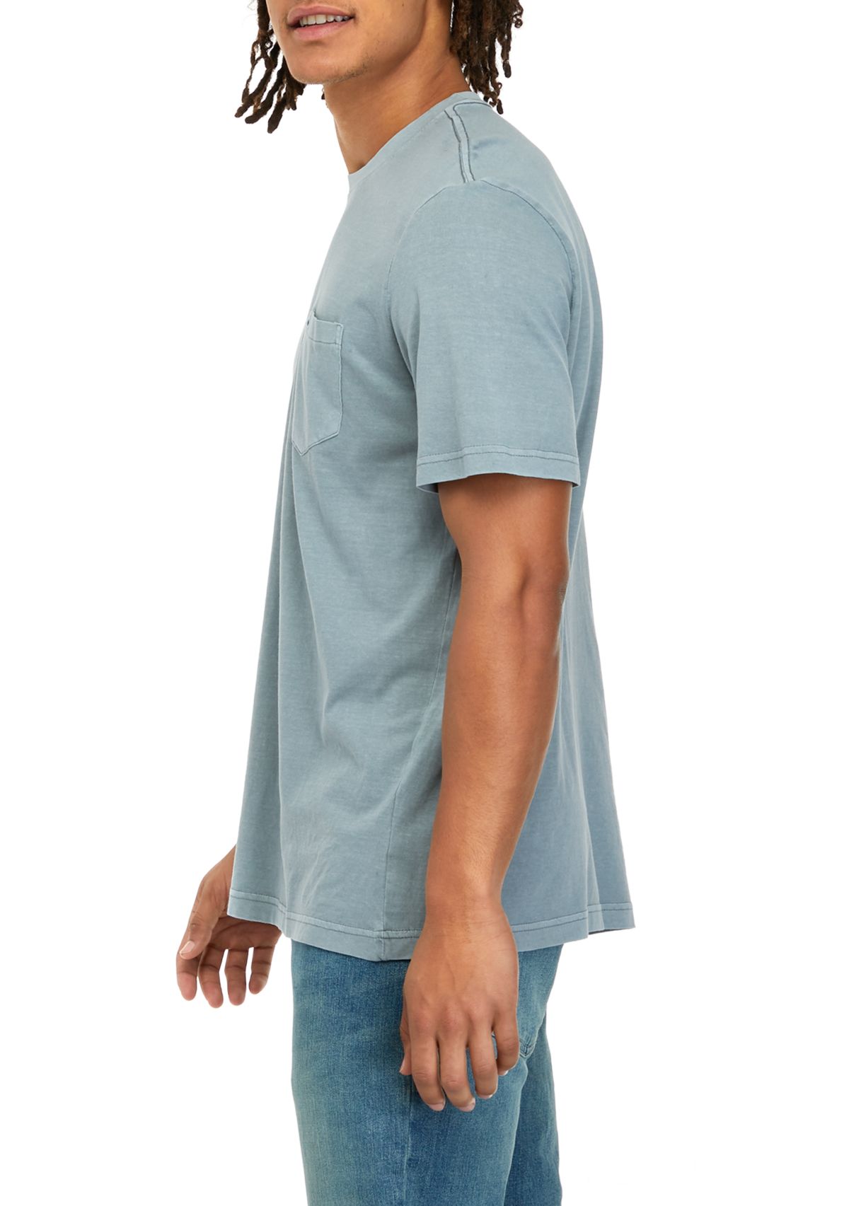 Washed Crew Neck Pocket T-Shirt