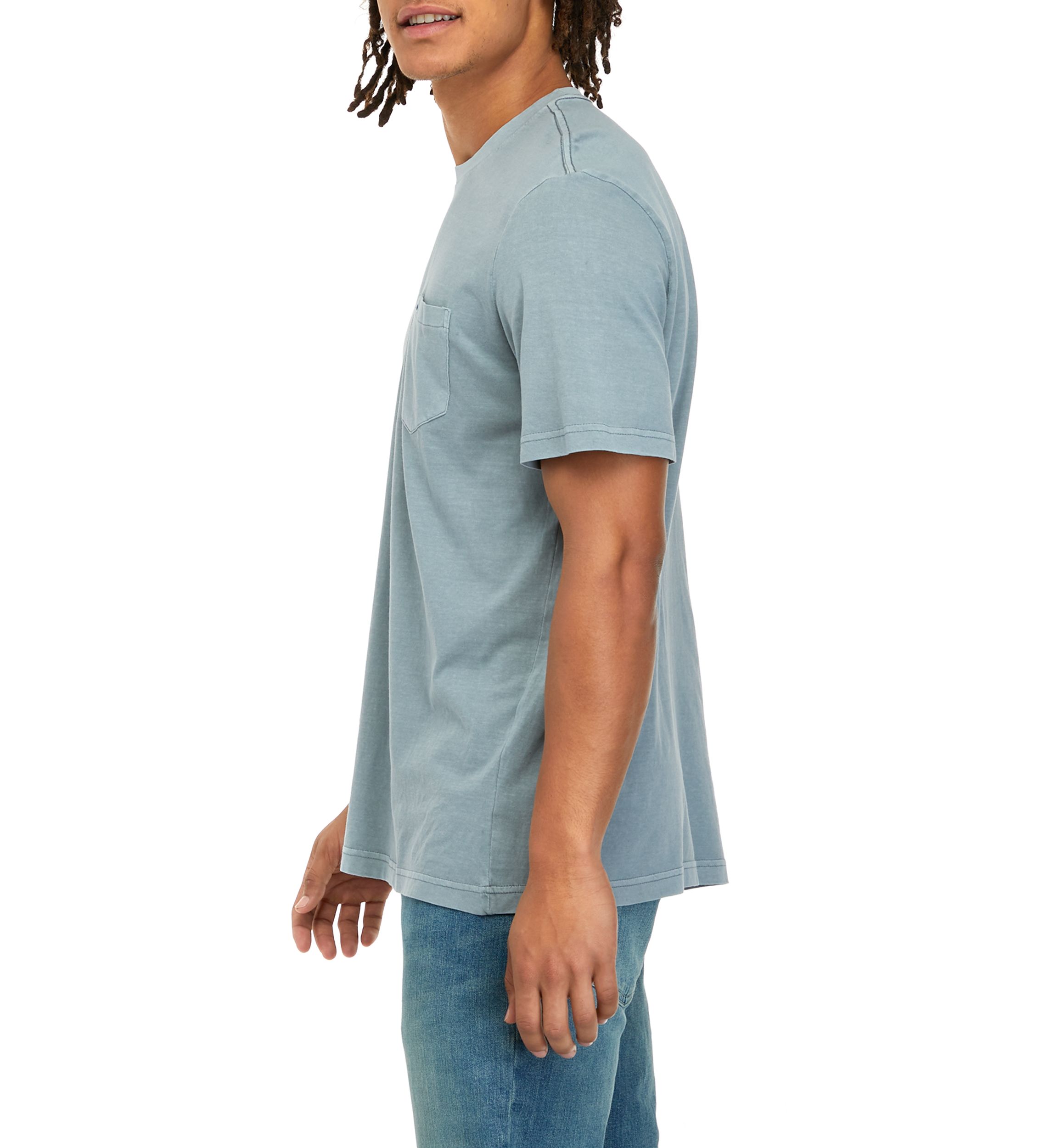 Washed Crew Neck Pocket T-Shirt