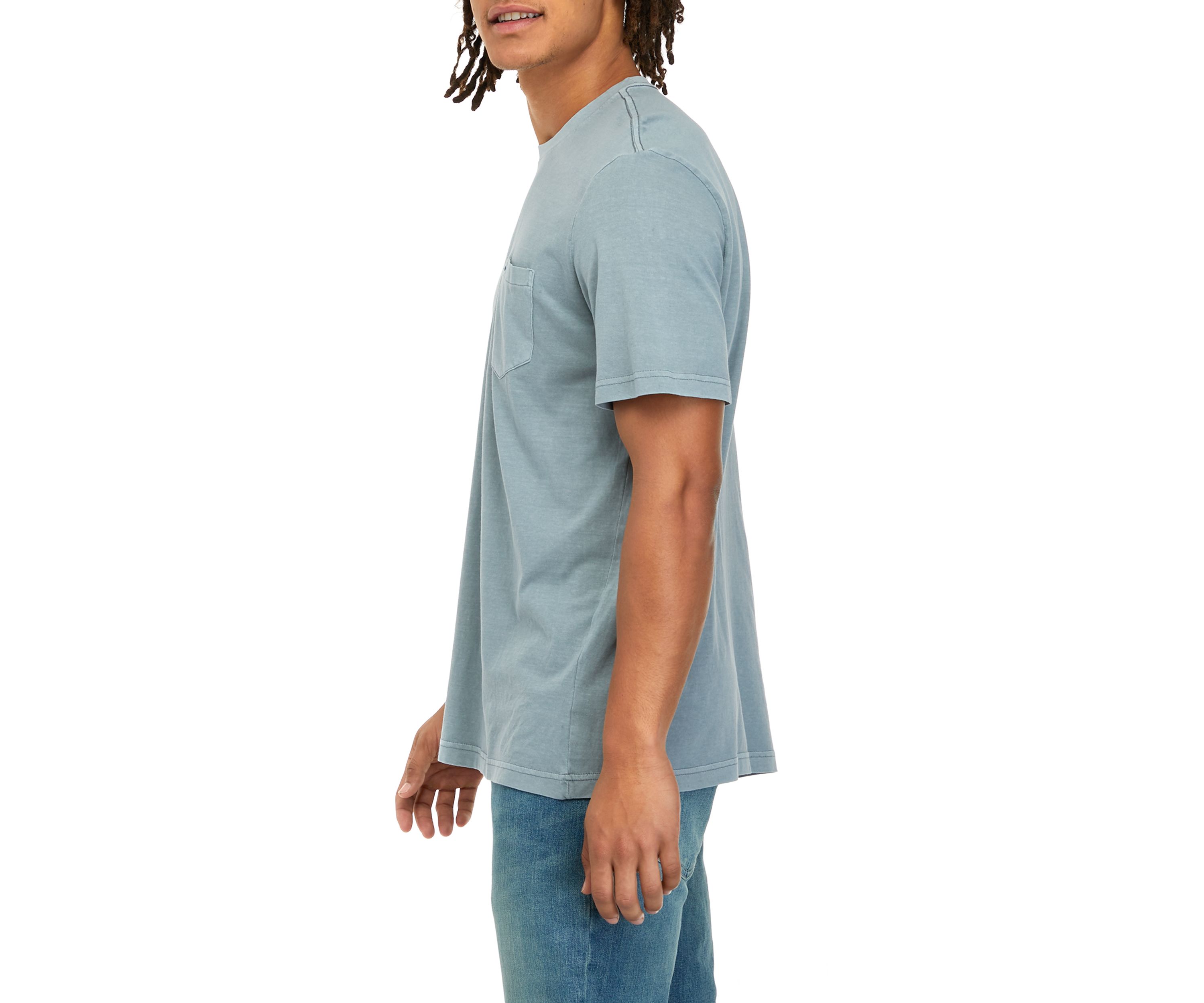 Washed Crew Neck Pocket T-Shirt
