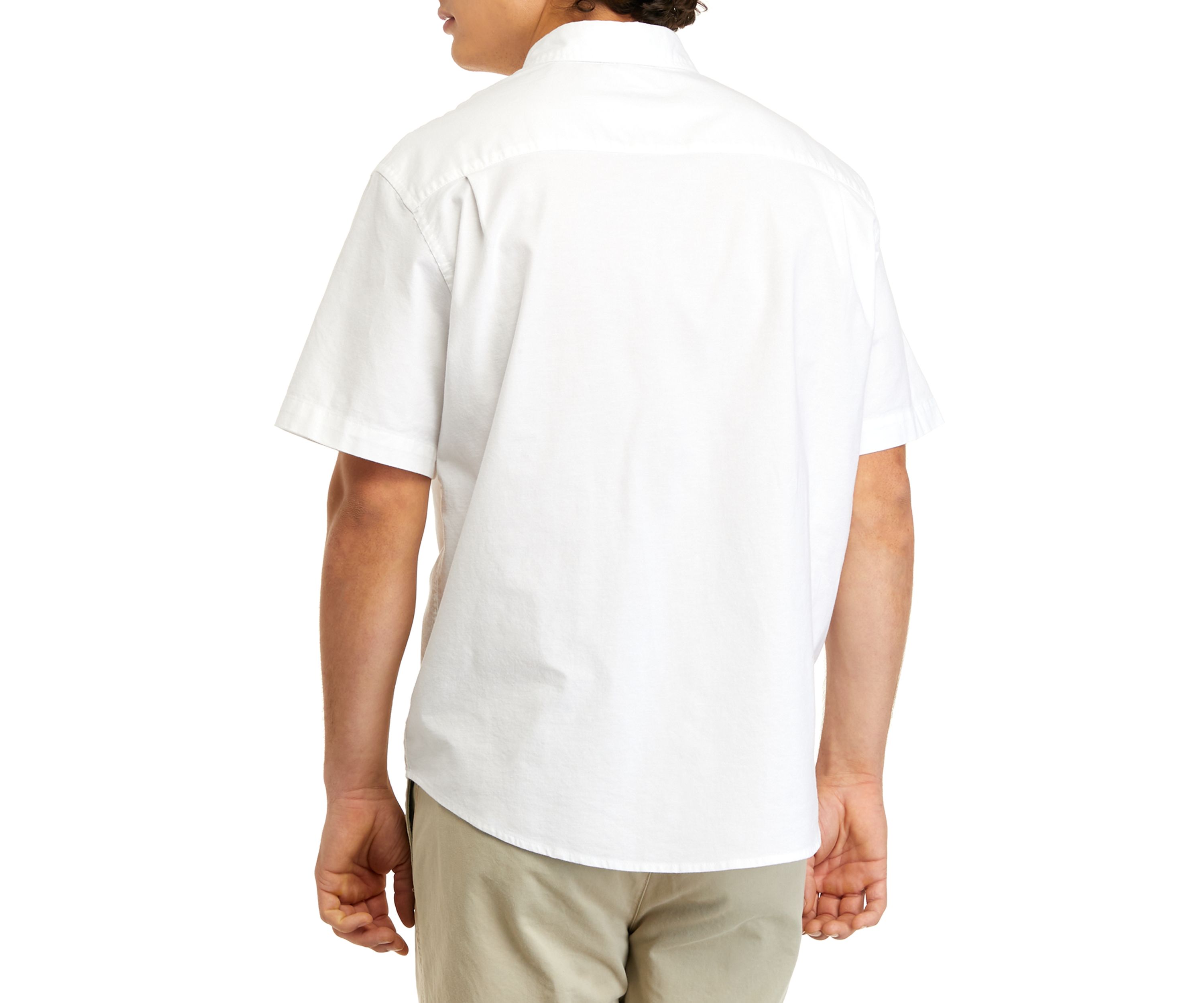 Mens Short Sleeve Woven Oxford Button Down Shirt