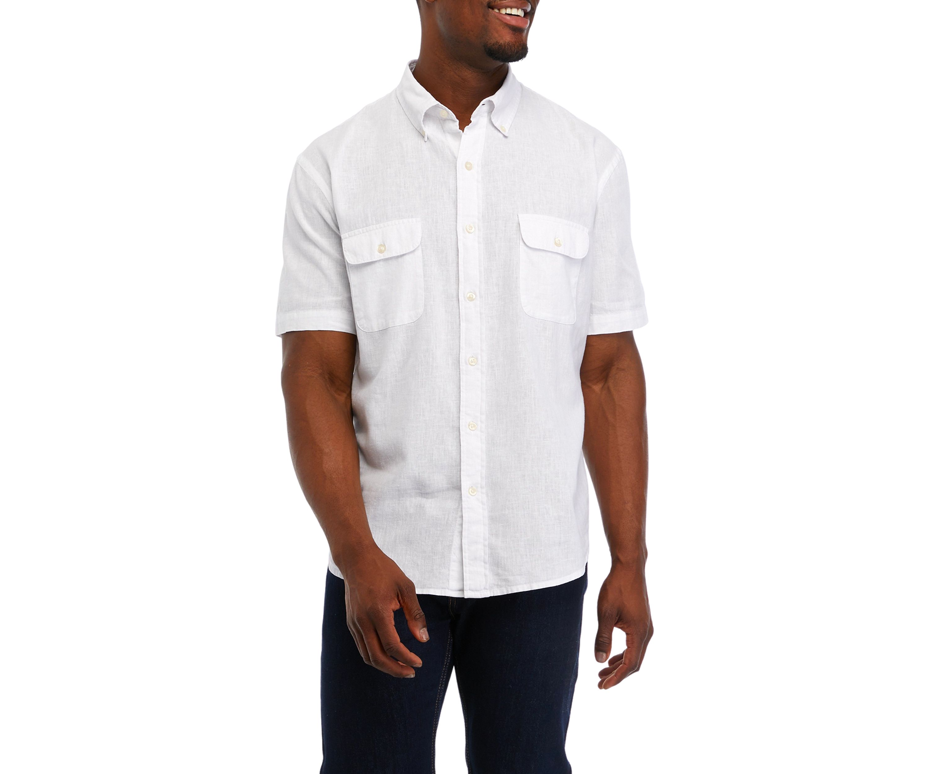 Short Sleeve Linen Cotton Shirt