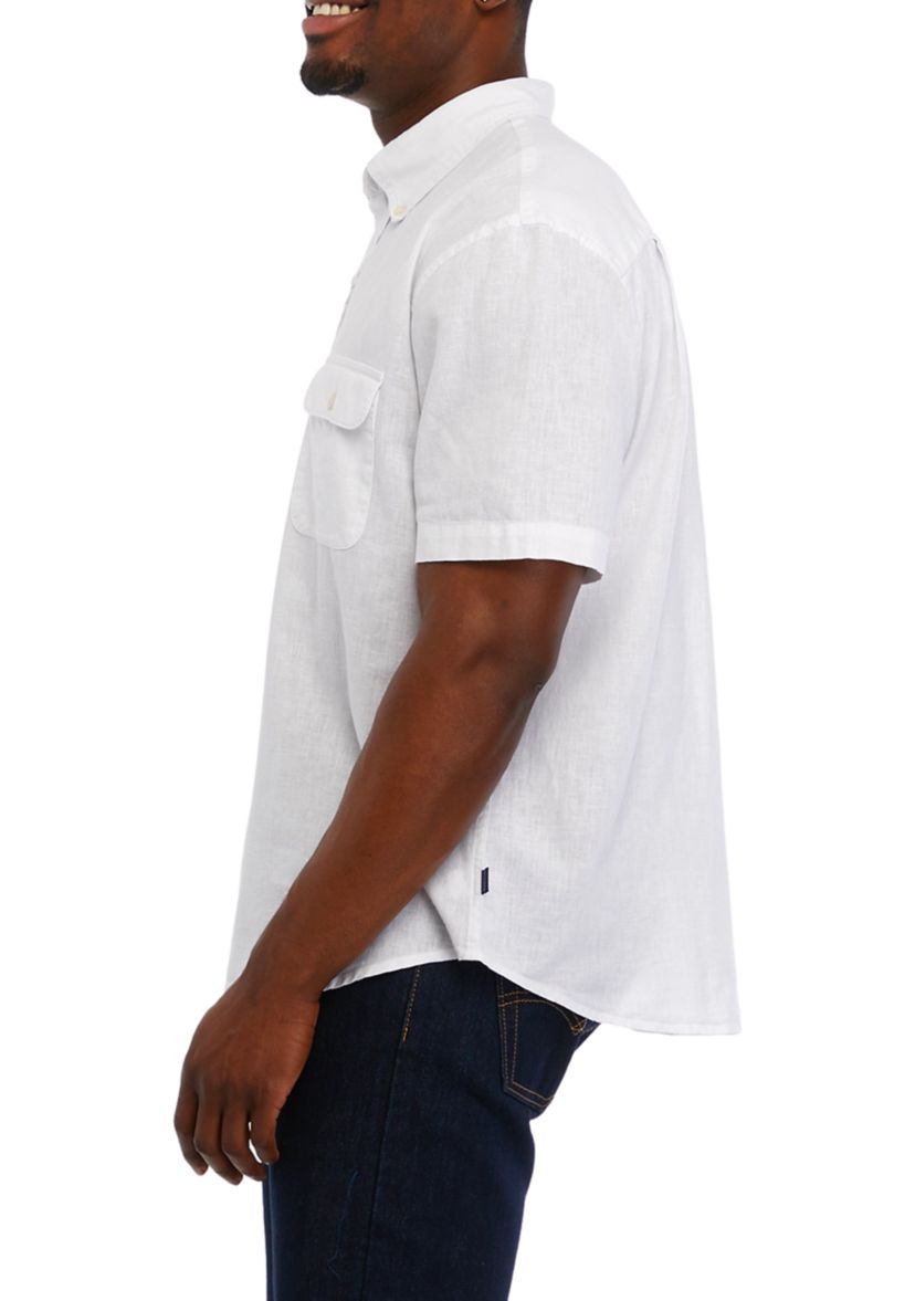 Short Sleeve Linen Cotton Shirt