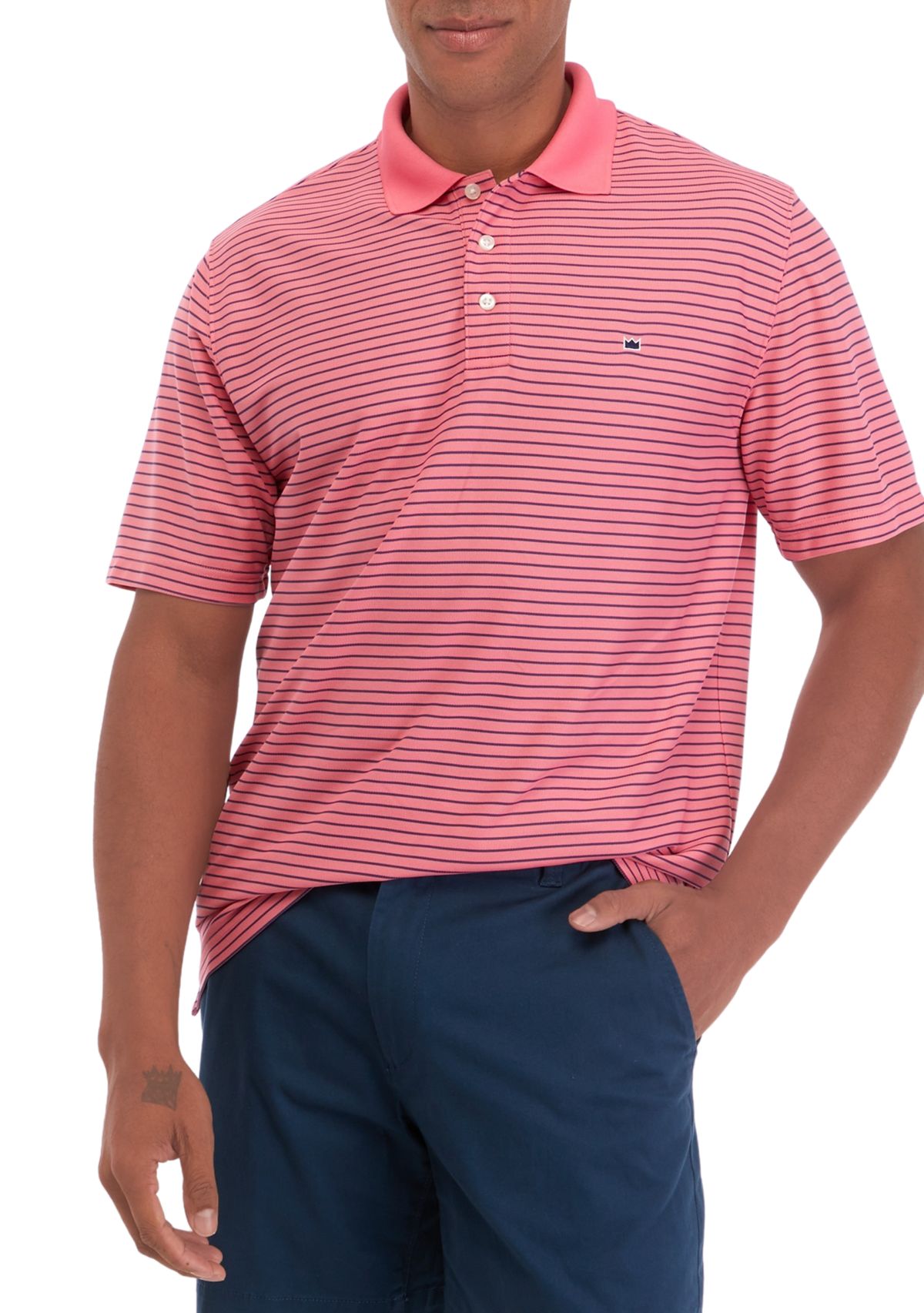 Performance Stripe Piqué Polo Shirt
