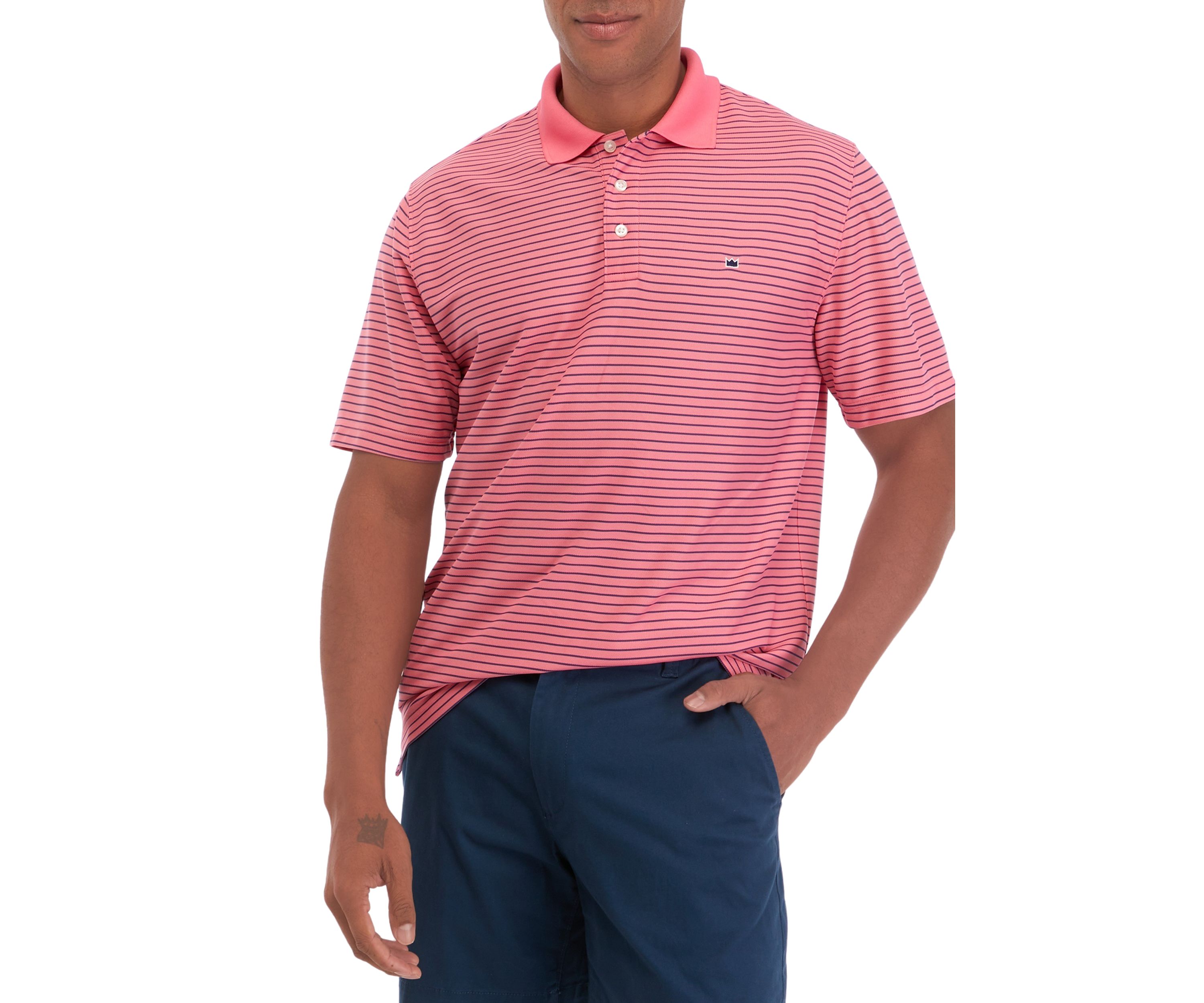 Performance Stripe Piqué Polo Shirt