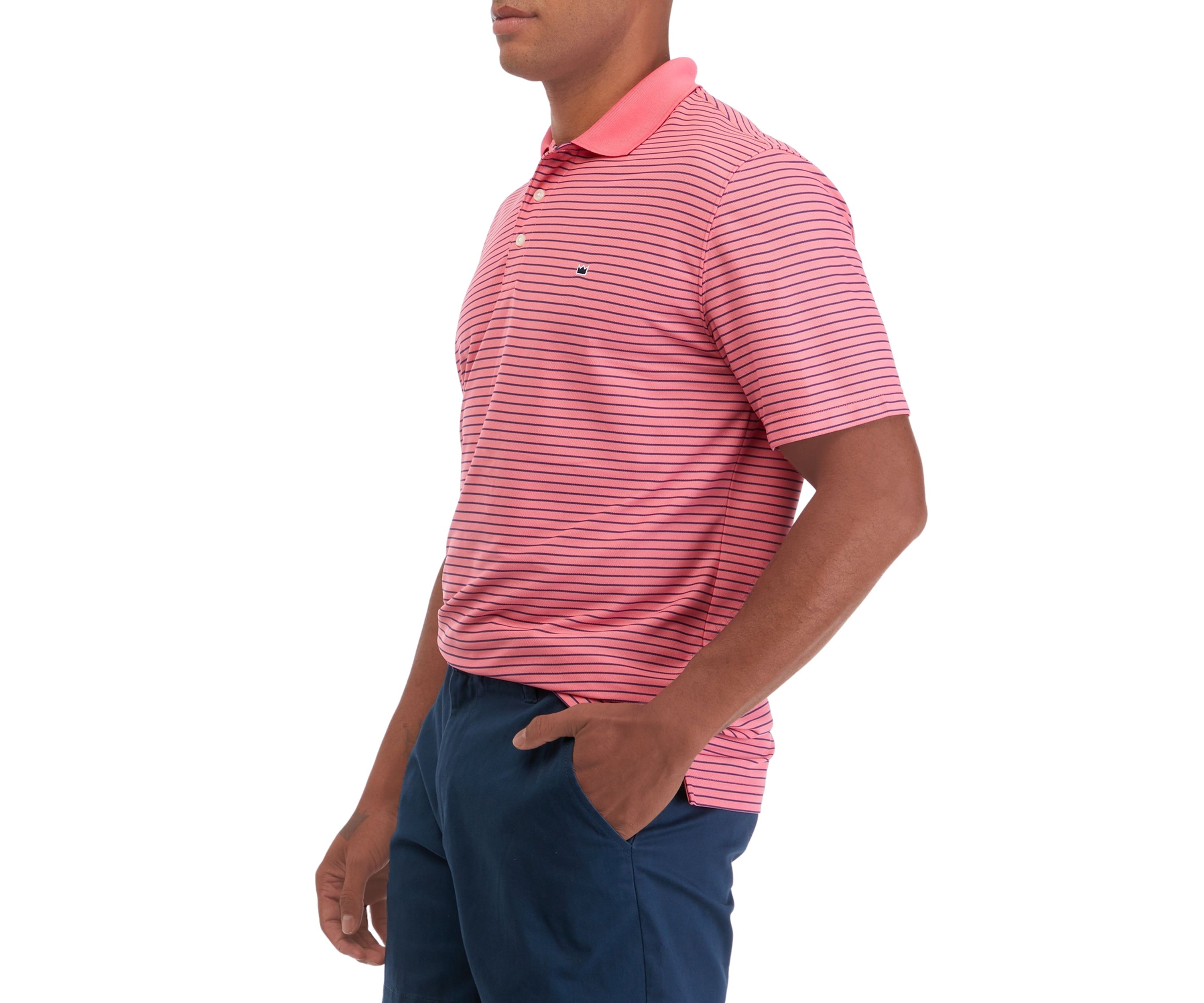 Performance Stripe Piqué Polo Shirt