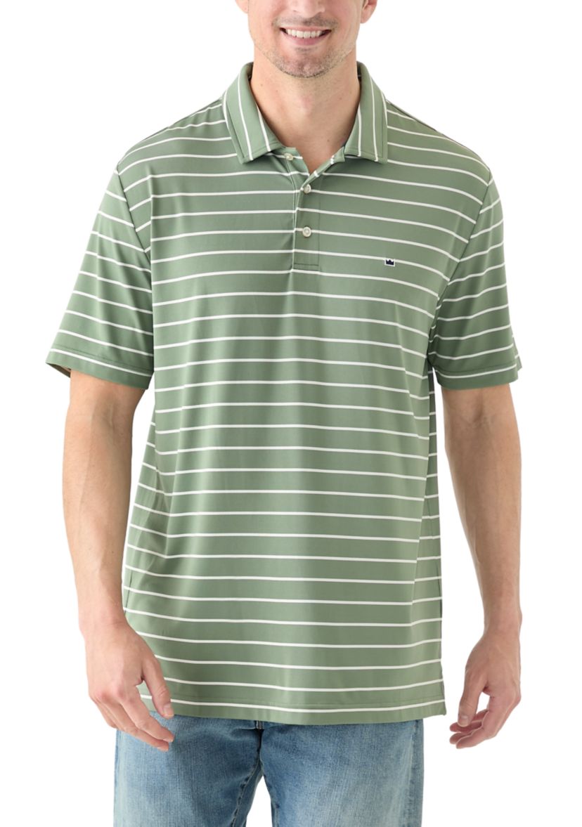 Stripe Short Sleeve Performance Polo Shirt