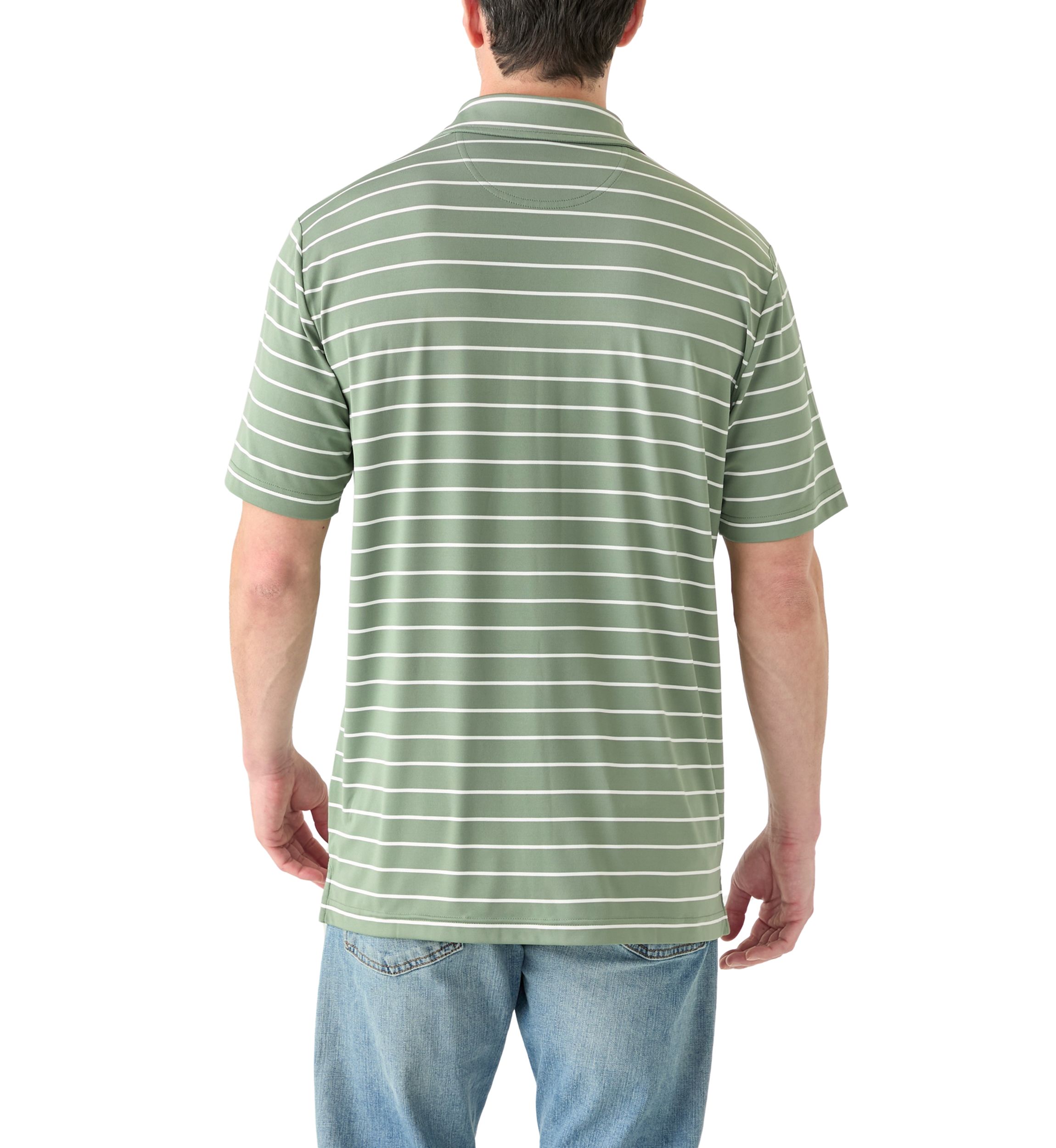 Stripe Short Sleeve Performance Polo Shirt