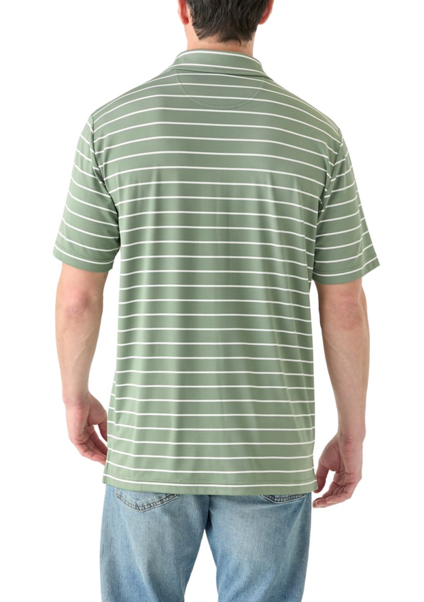 Stripe Short Sleeve Performance Polo Shirt