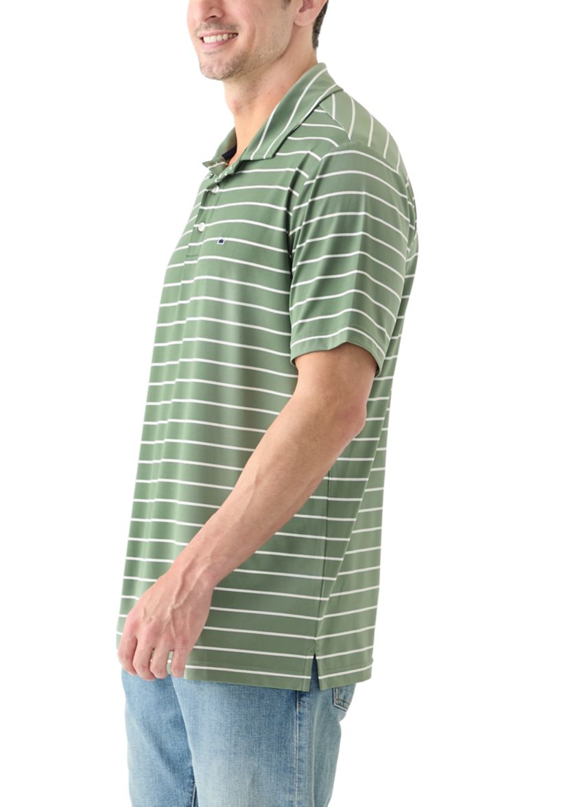 Stripe Short Sleeve Performance Polo Shirt