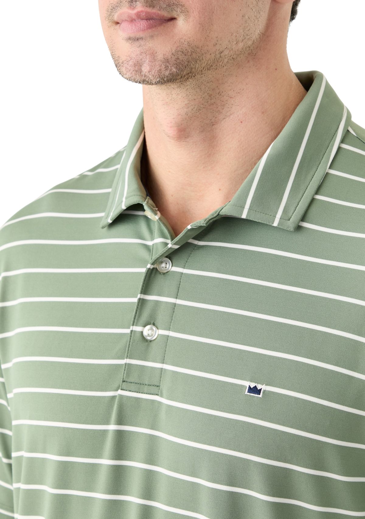 Stripe Short Sleeve Performance Polo Shirt