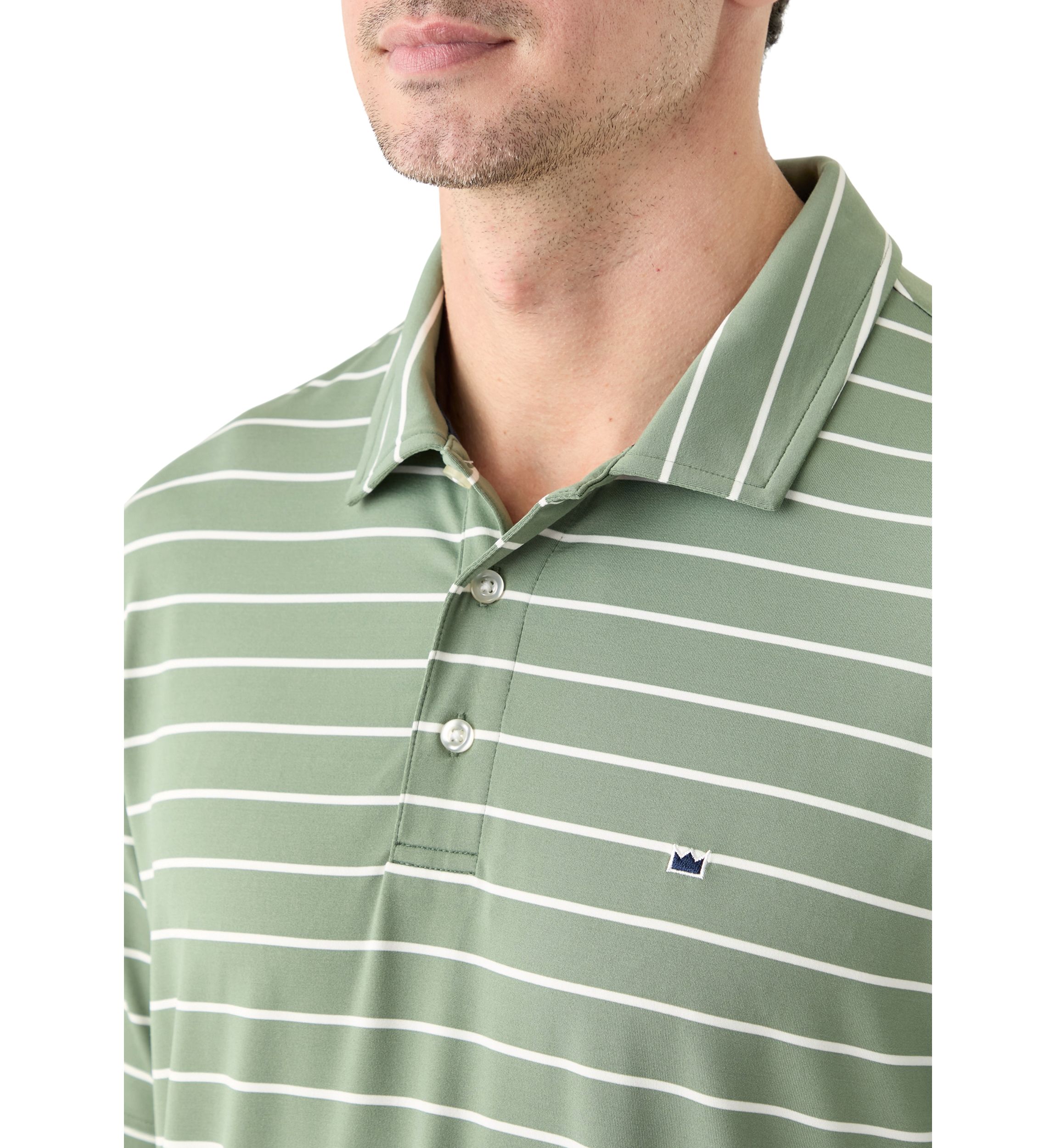 Stripe Short Sleeve Performance Polo Shirt