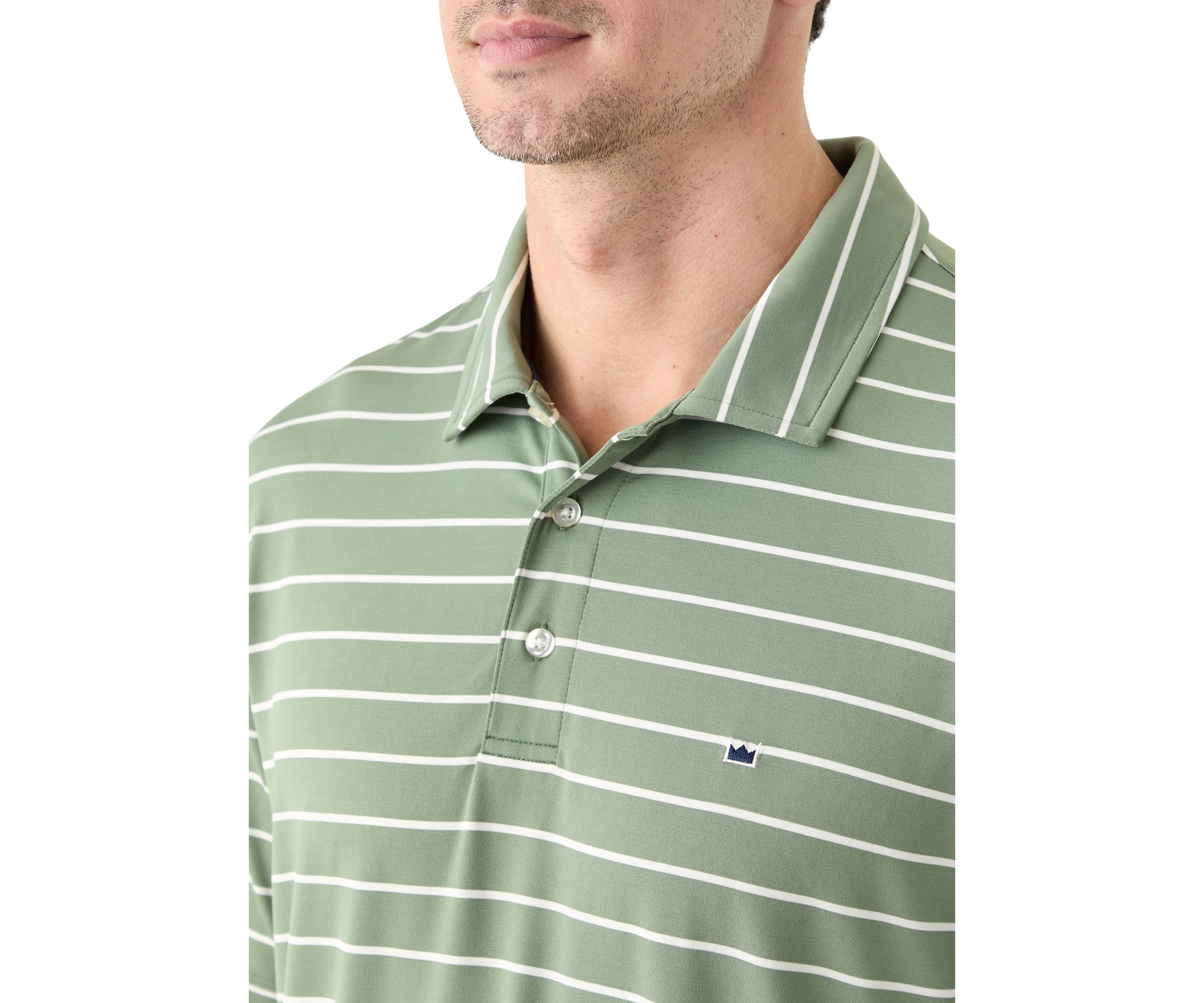 Stripe Short Sleeve Performance Polo Shirt