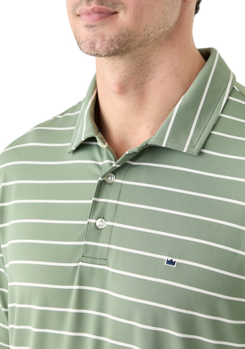 Stripe Short Sleeve Performance Polo Shirt