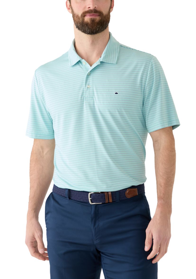 Stripe Performance Short Sleeve Polo Shirt