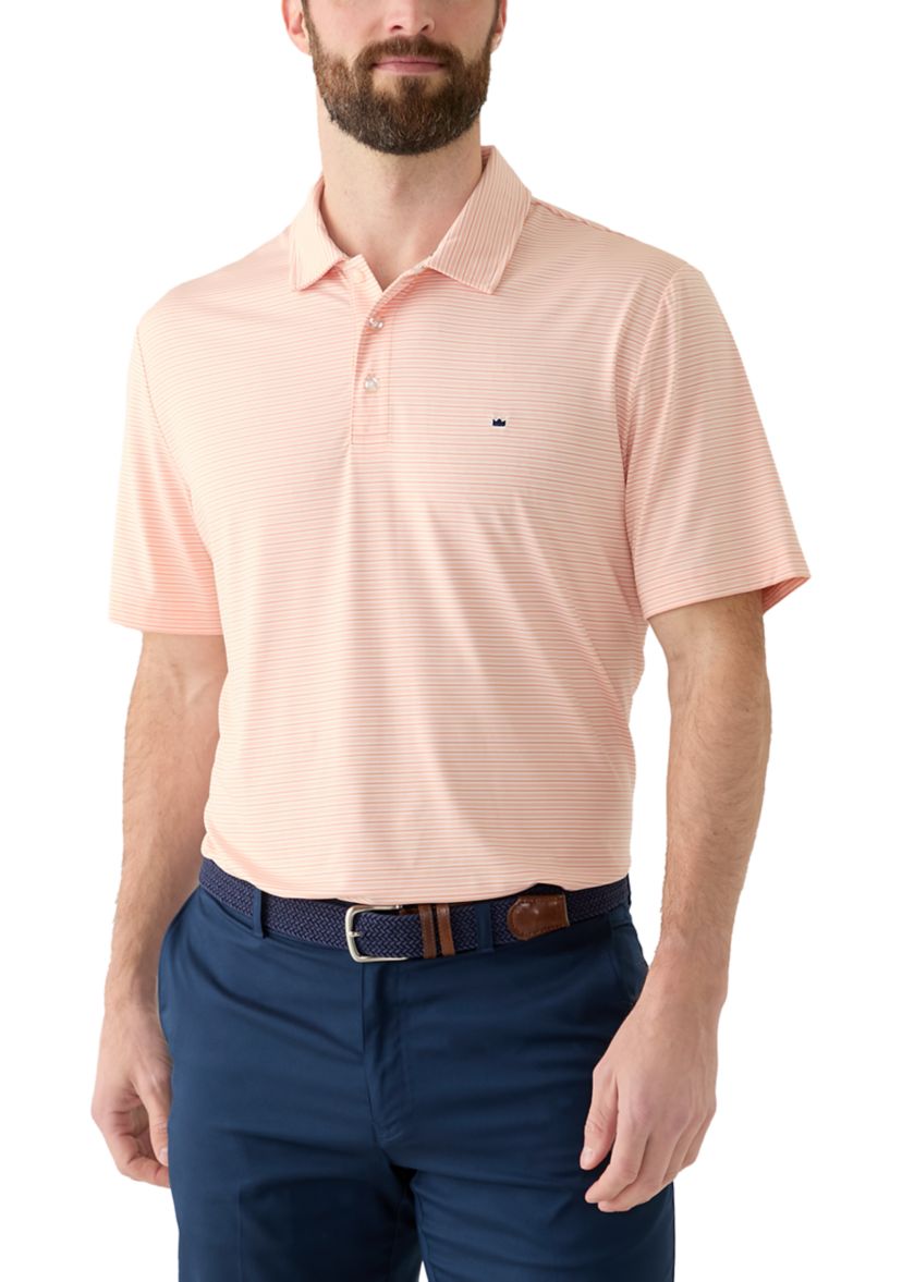 Stripe Performance Short Sleeve Polo Shirt
