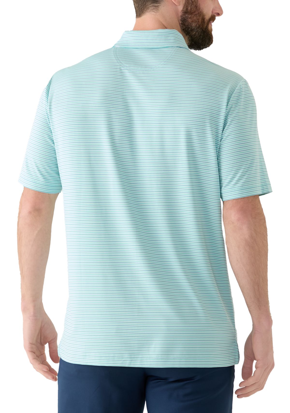 Stripe Performance Short Sleeve Polo Shirt