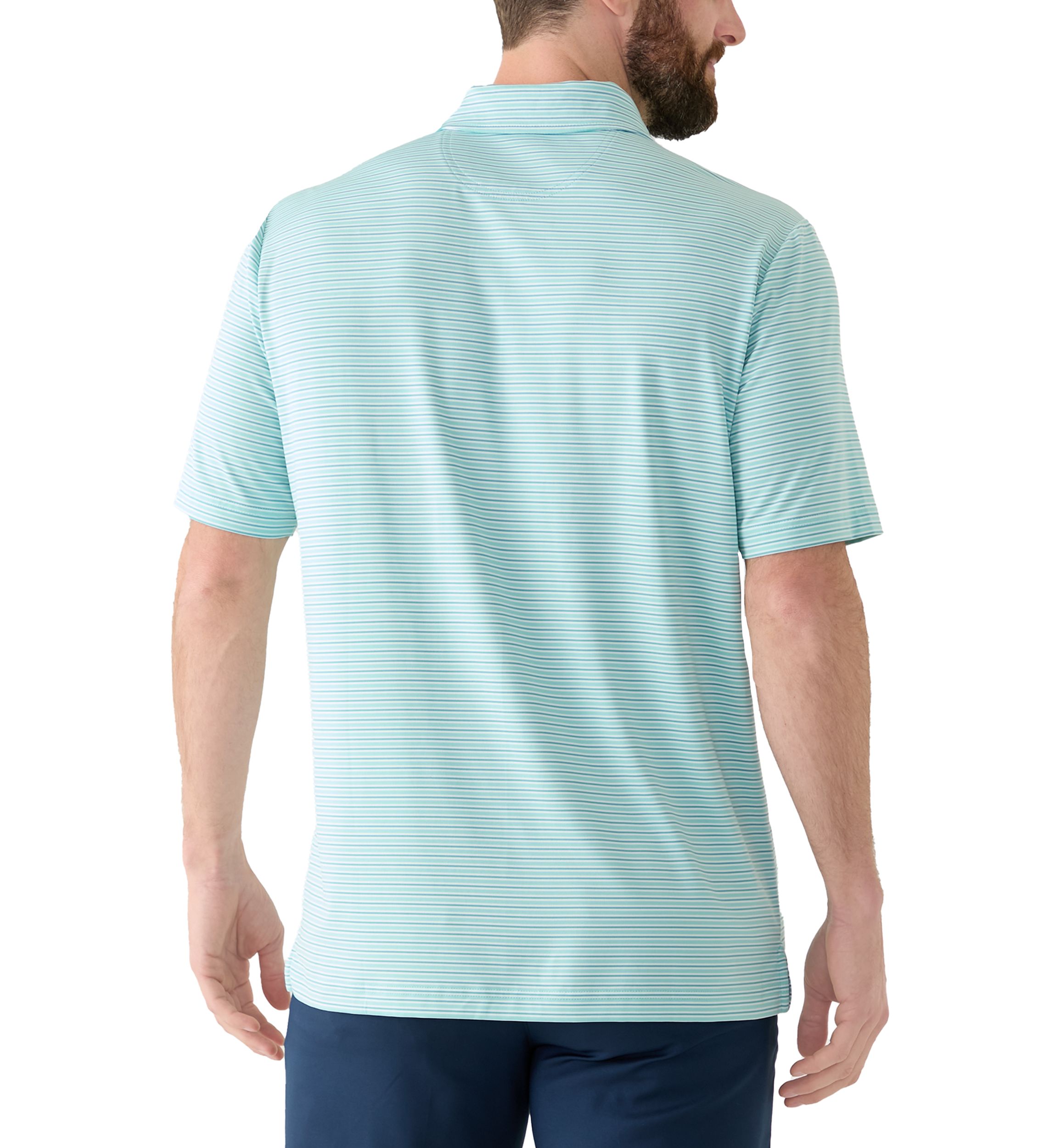 Stripe Performance Short Sleeve Polo Shirt