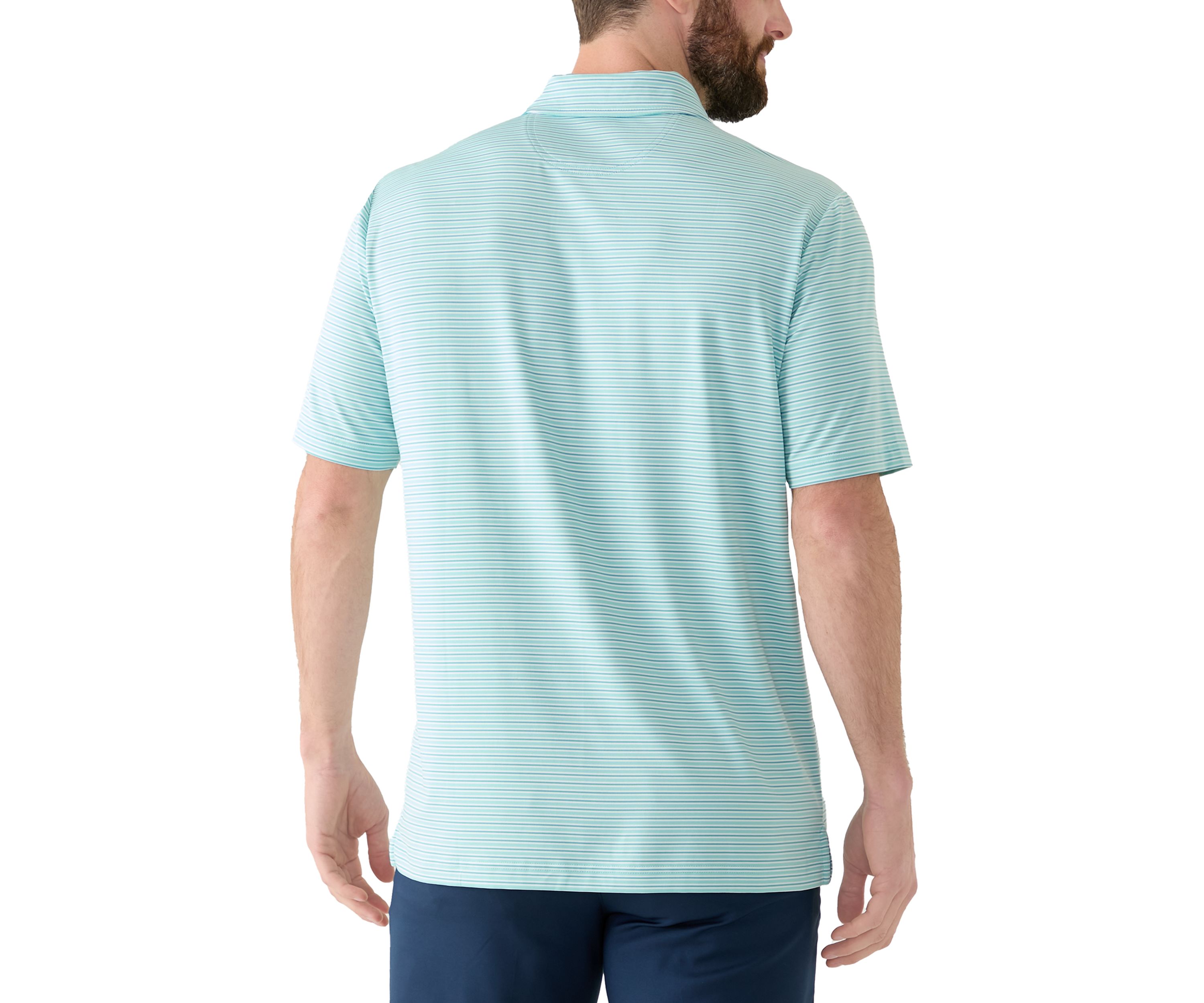 Stripe Performance Short Sleeve Polo Shirt