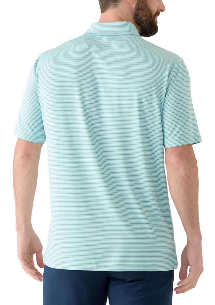 Stripe Performance Short Sleeve Polo Shirt