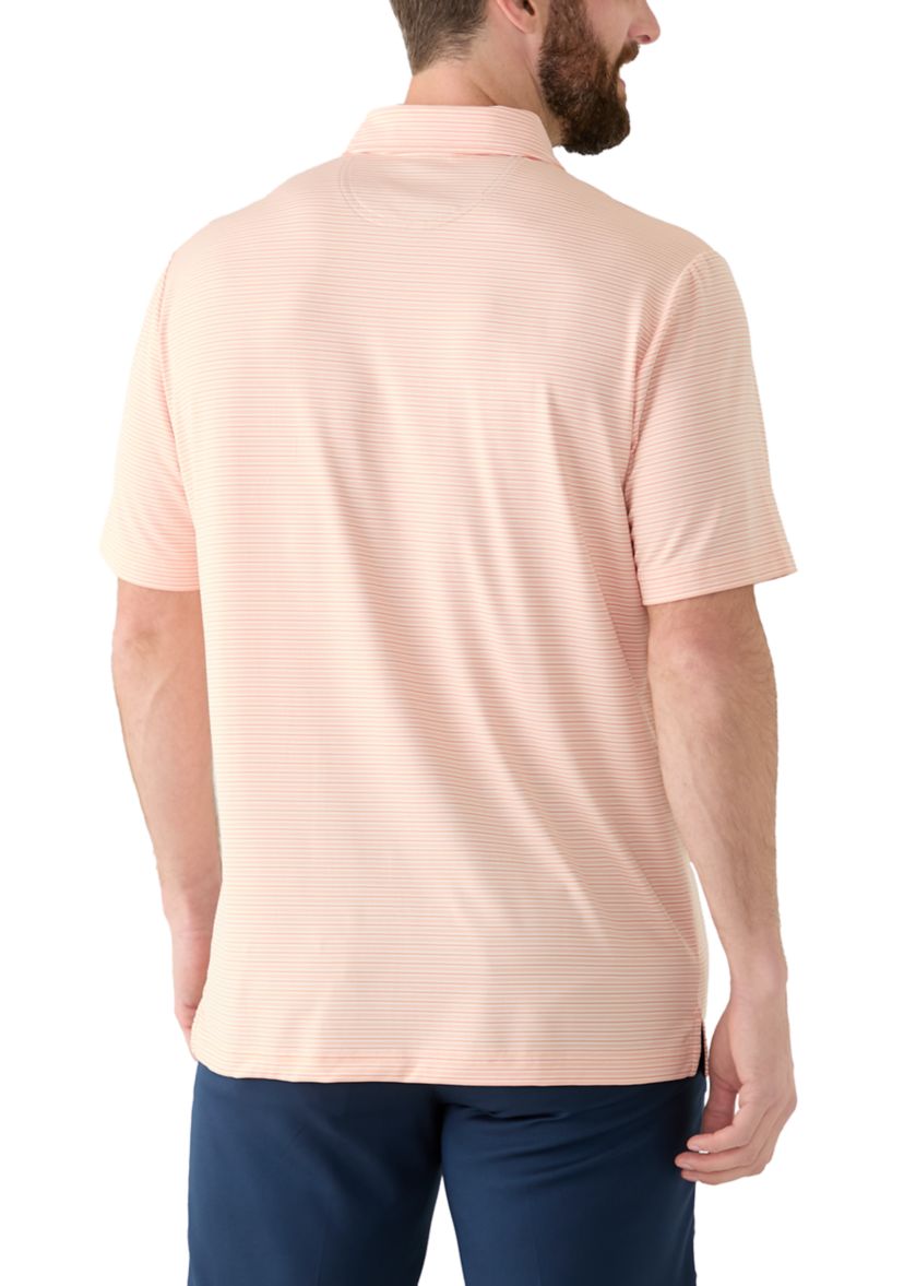 Stripe Performance Short Sleeve Polo Shirt