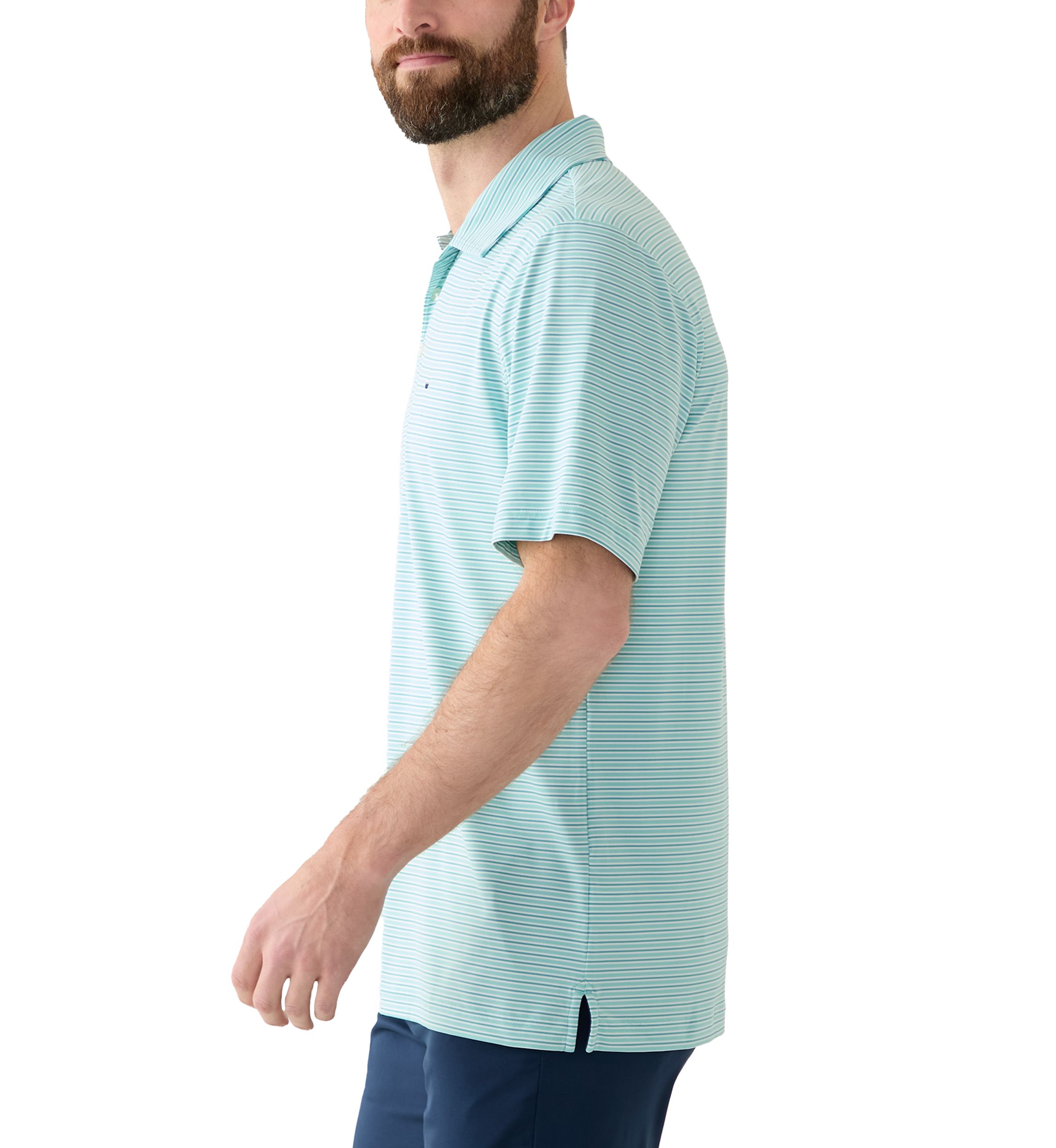 Stripe Performance Short Sleeve Polo Shirt