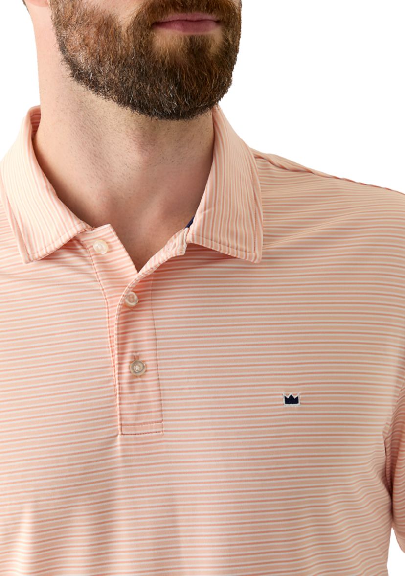 Stripe Performance Short Sleeve Polo Shirt