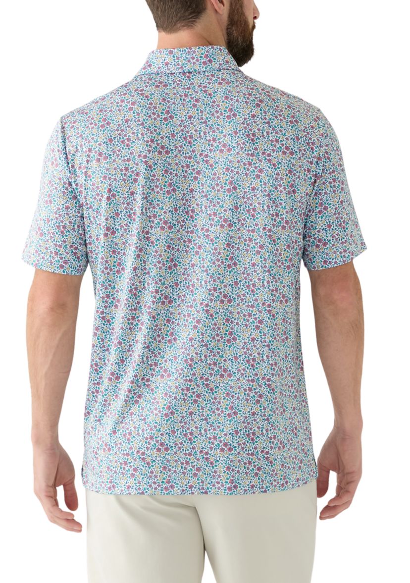 Short Sleeve Floral Printed Polo Shirt 